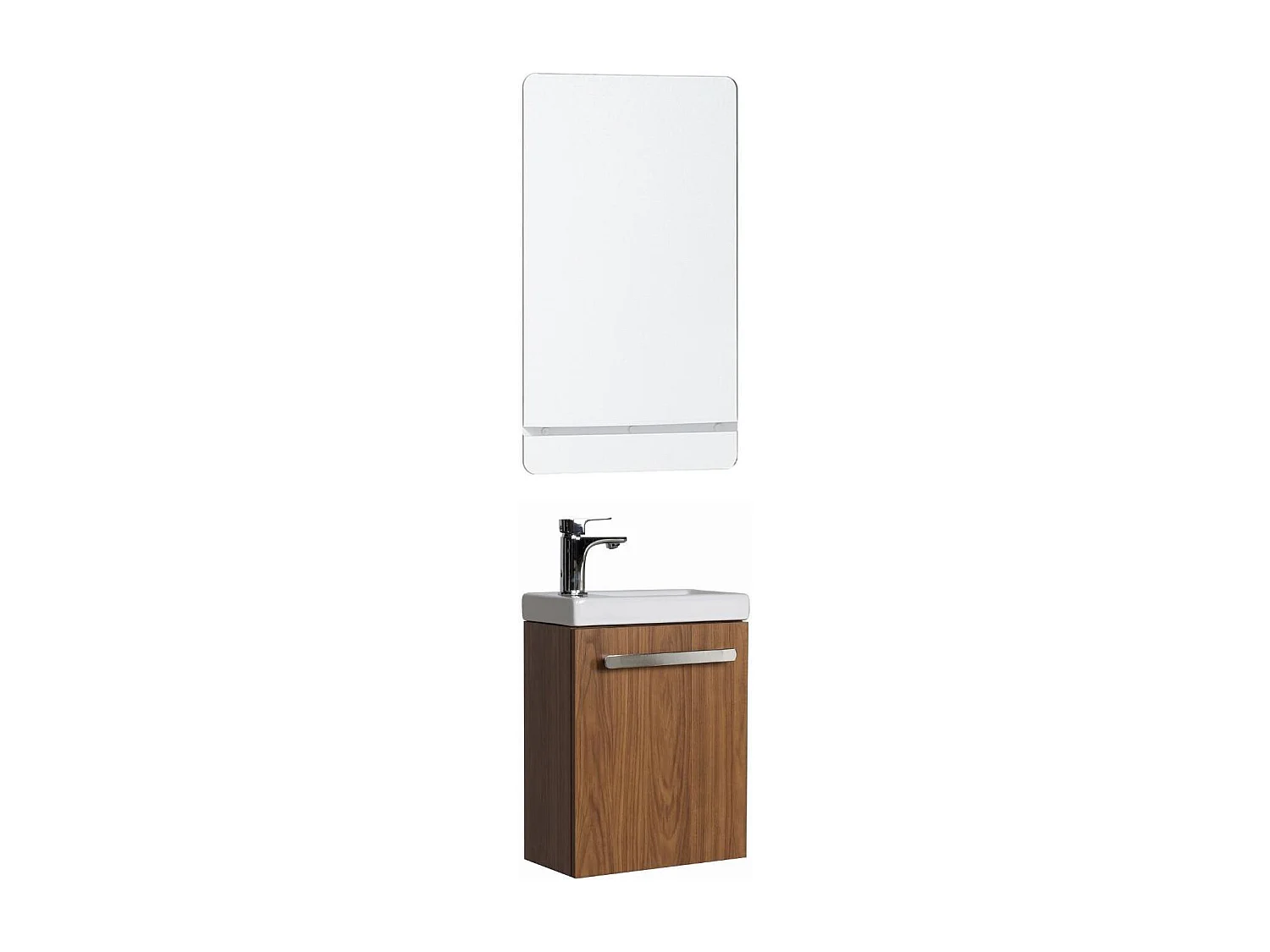 Ensemble lave-mains suspendu NEVADA avec miroir tablette