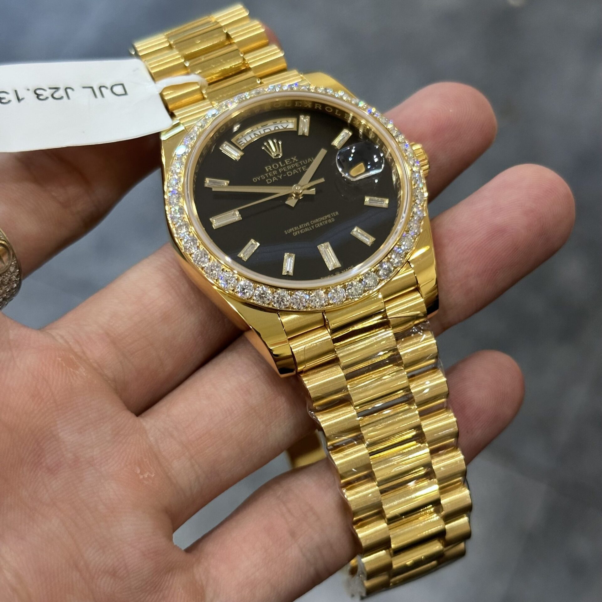 Rolex Replica Watch Day-Date 228238 Gold Wrapped With Moissanite GM V2 152gram 40mm - Top club