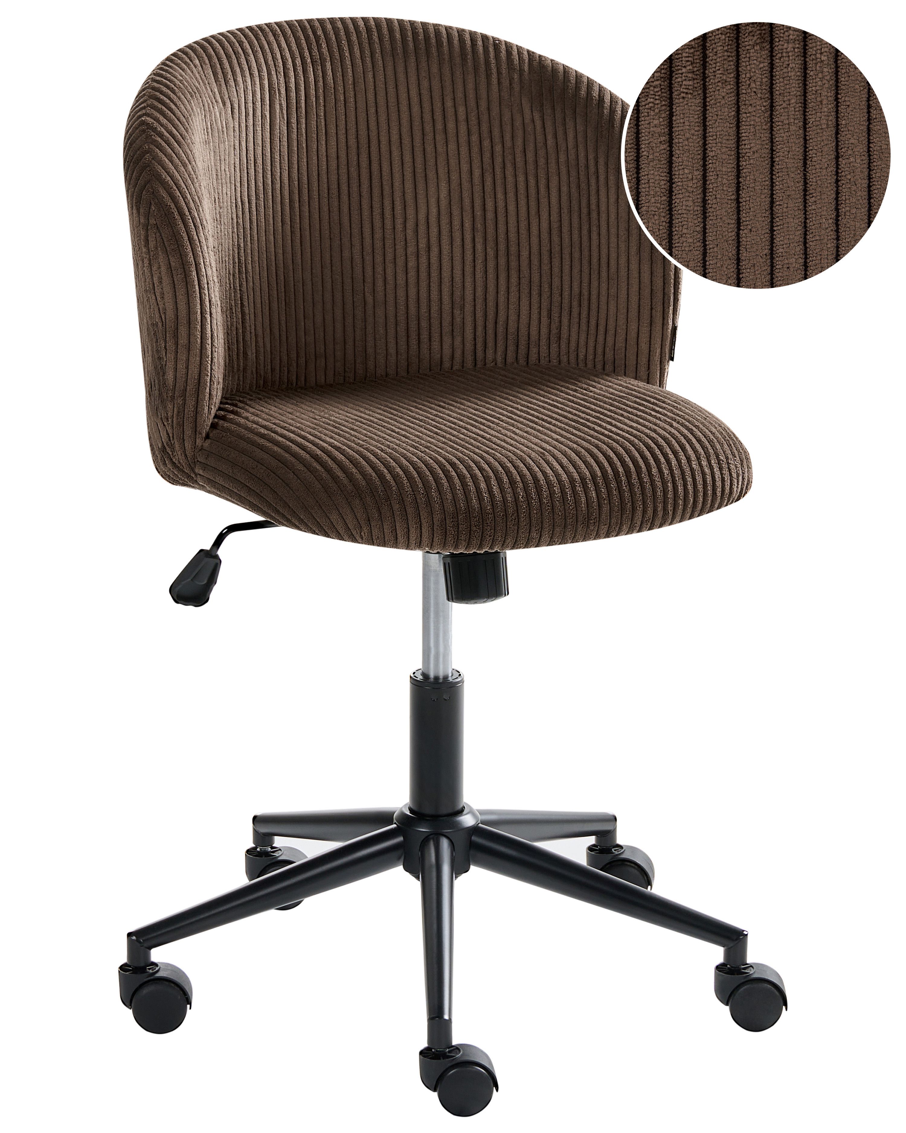 Office Chair MILES Corduroy Dark Brown