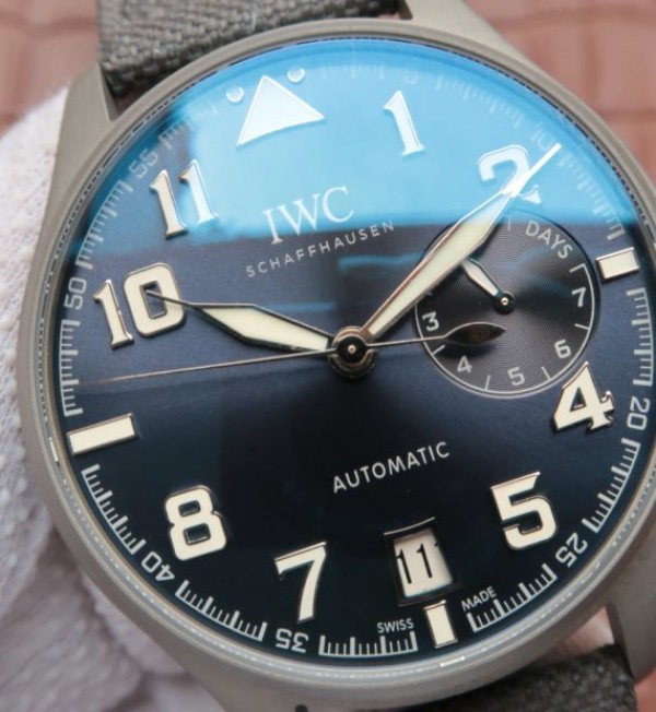 Replica IWC Big Pilot Custom Made Sandblasted SS Case Blue Dial - Top club