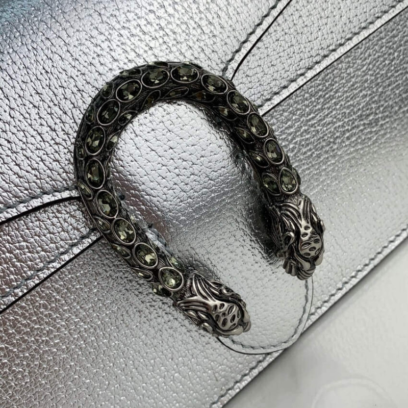 Replica Gucci Dionysus Small Shoulder Bag In Silver Lame Leather 4996231:1High-quality replica
