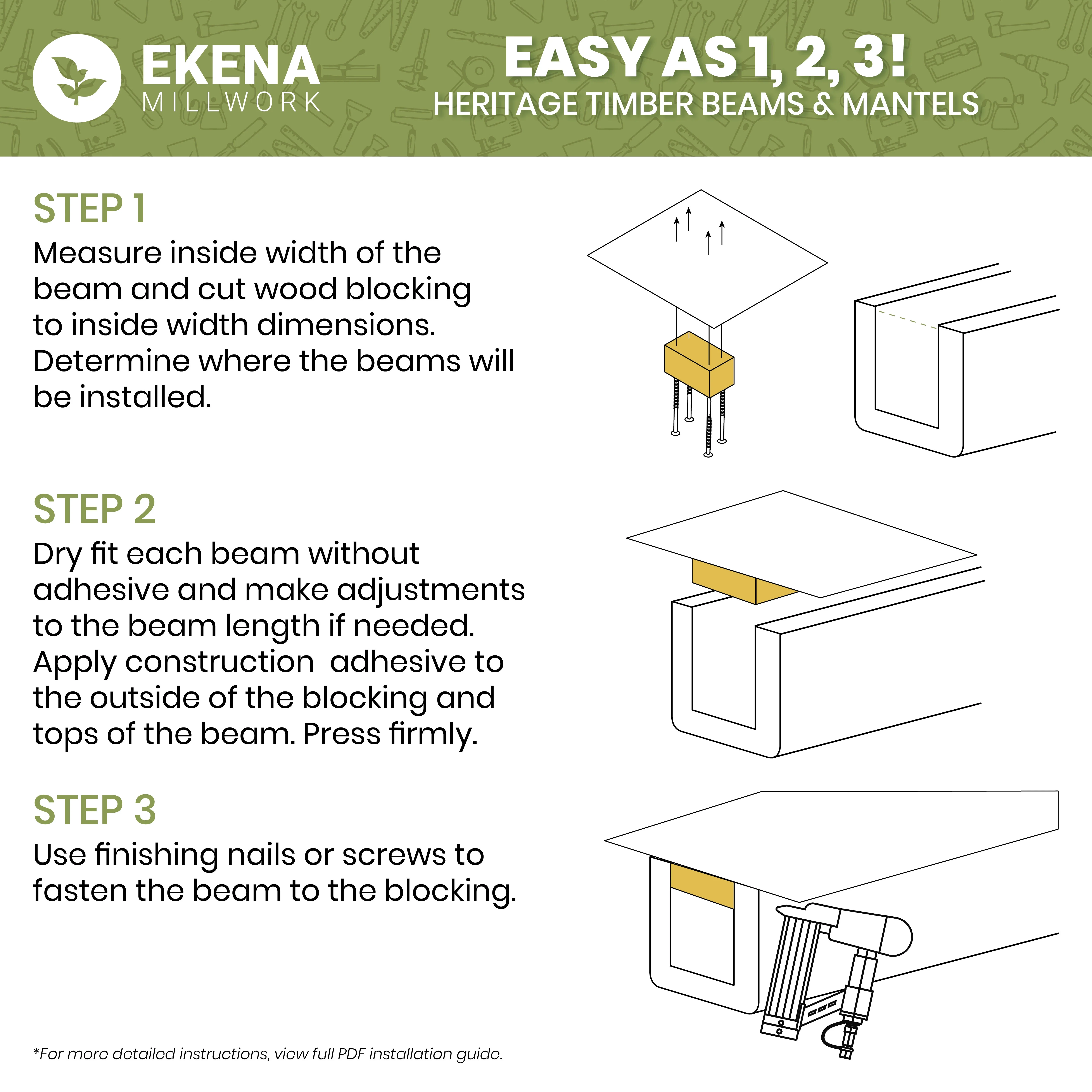 Ekena Millwork 3 1/2"W x 3 1/2"H x 120"L 3-Sided (U-Beam) Mena HeritageTimber Faux Wood Ceiling Beam, Kona Brown - Image 38