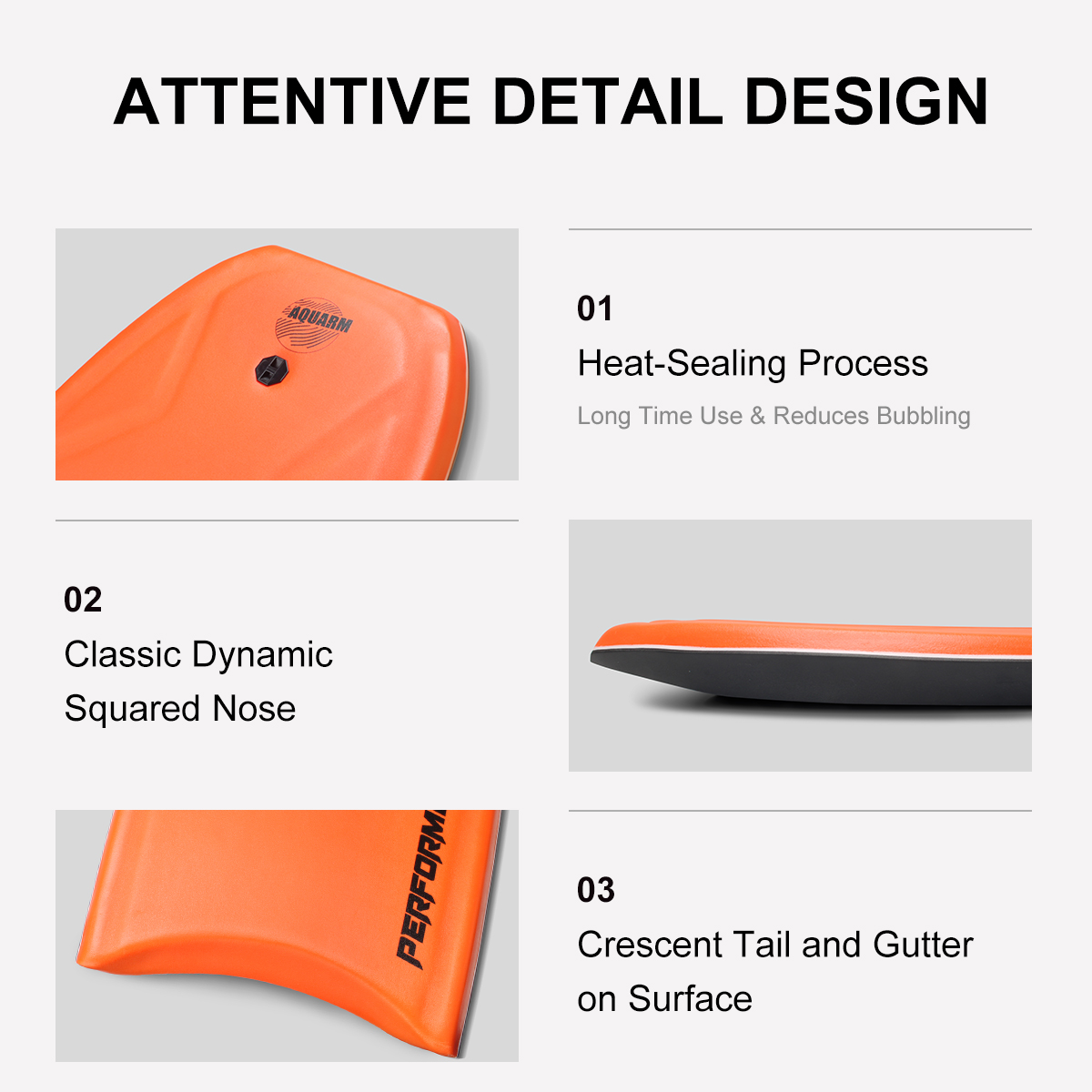 Premium Bodyboard Professional Soft Foam Surfing Board 42.5 Inch Body Boards for Adults with PE Core