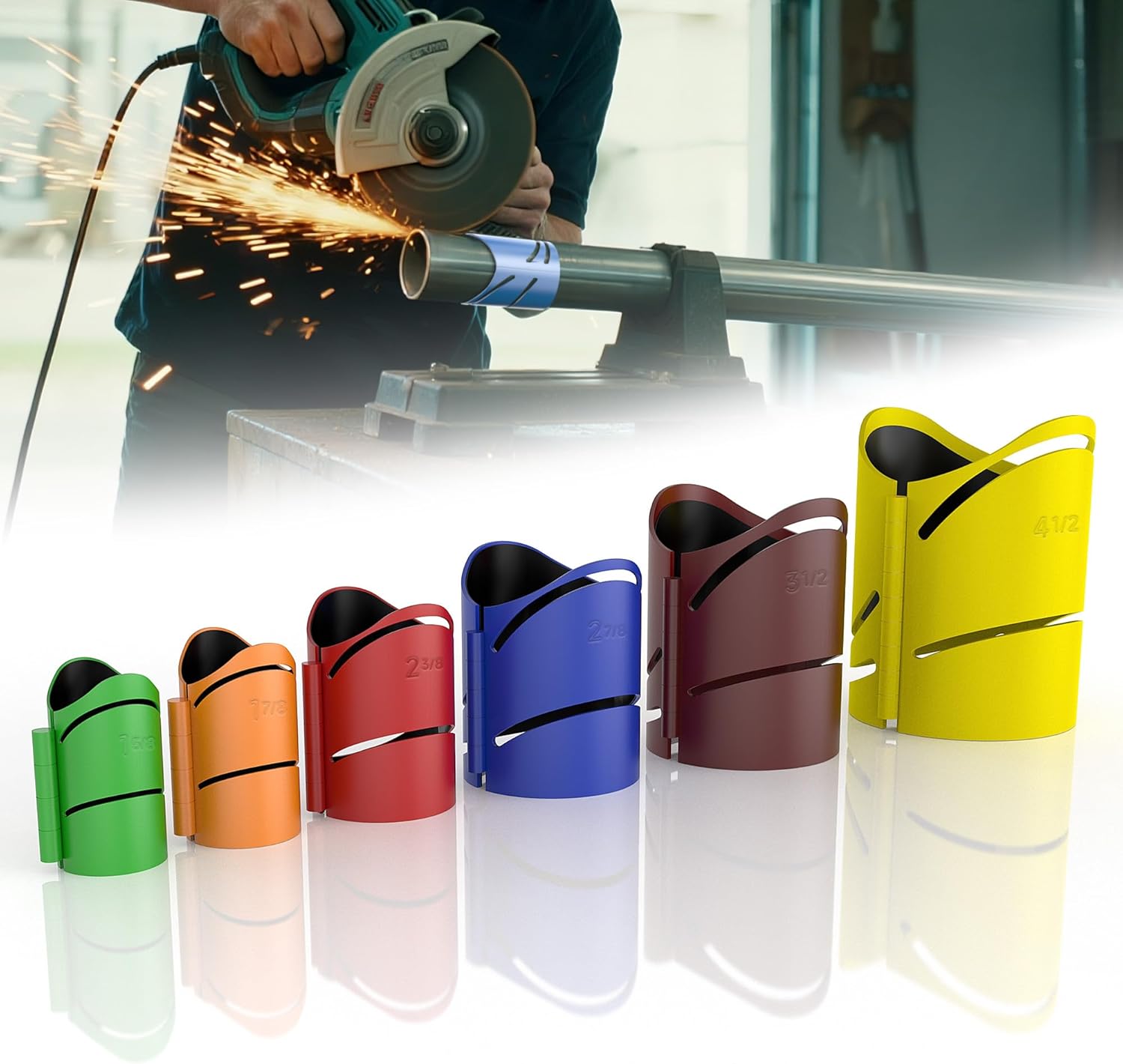 6-Pack Metal Pipe Cutting Guide Kit - Suitable Pipe Diameters 1-5/8