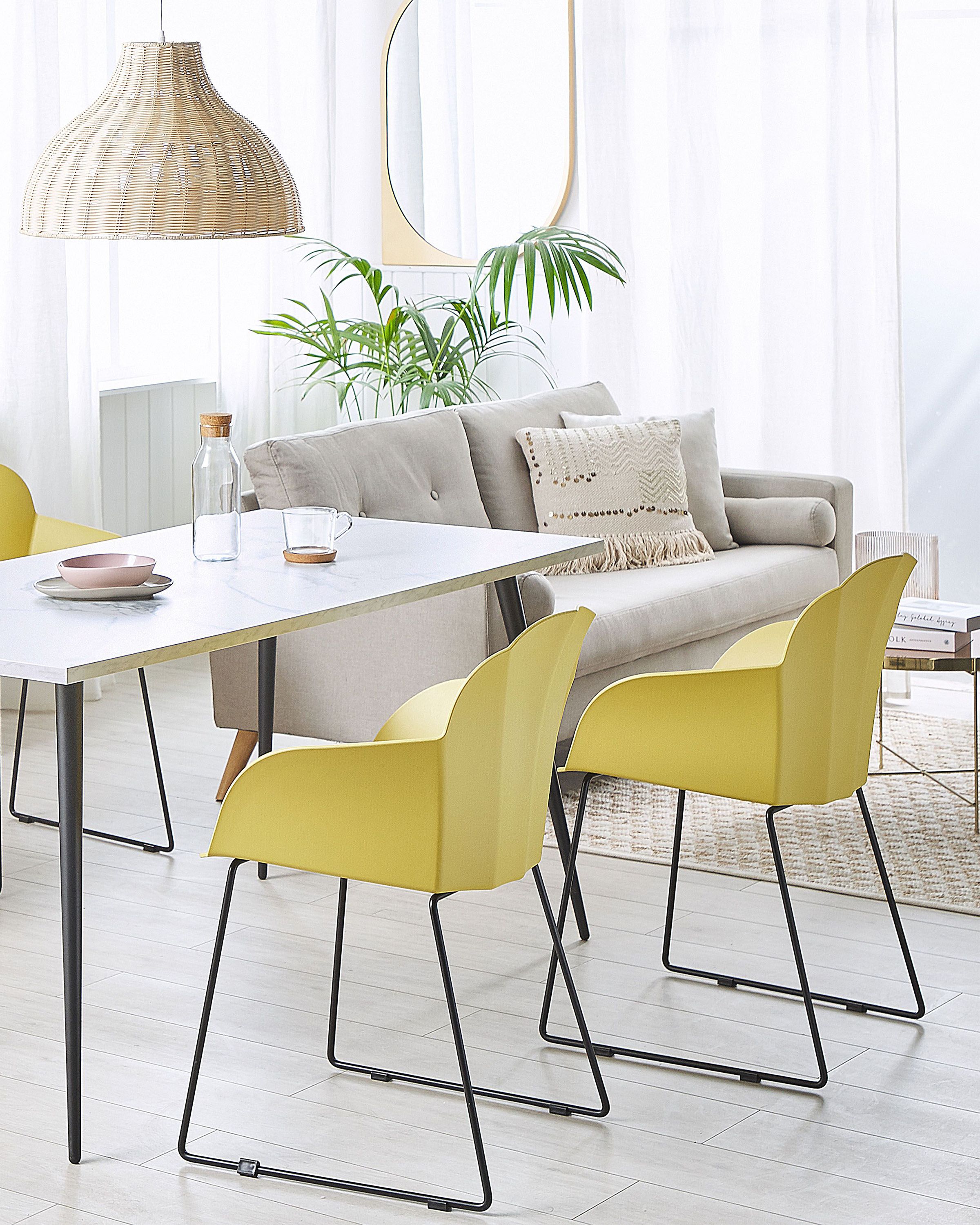 Set of 2 Dining Chairs SYLVA Yellow
