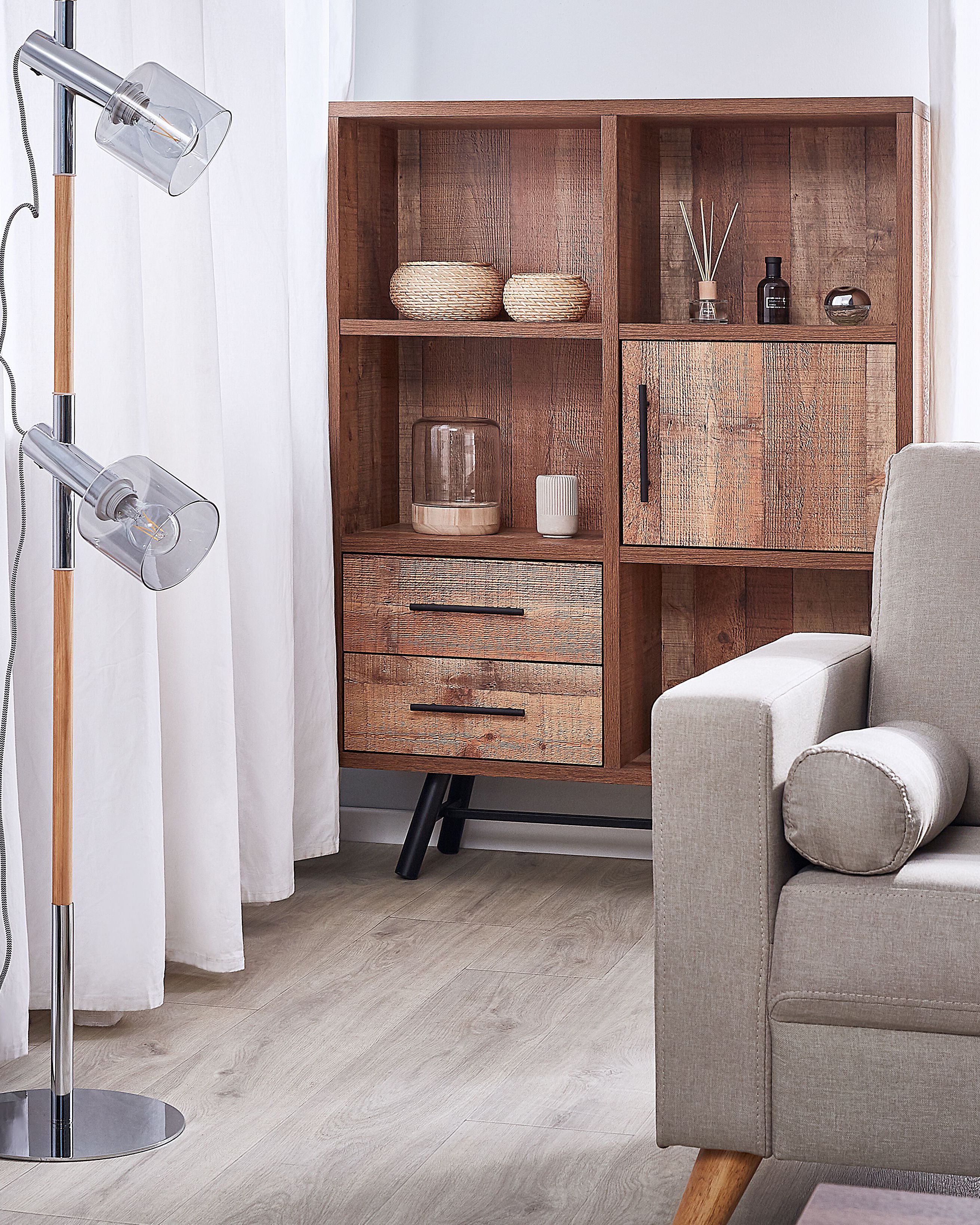 Shelving Unit ATLANTA 131 cm Brown