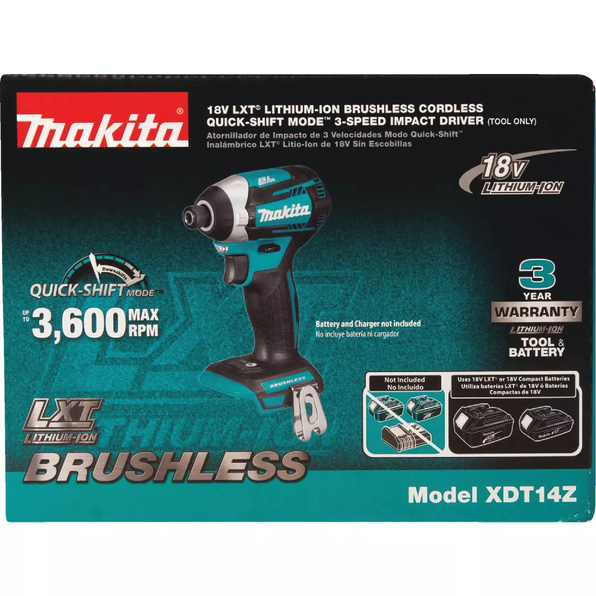 Makita 18V LXT Lithium-Ion 3-Speed Brushless 1/4 In. Hex Cordless Impact Driver (Tool Only)