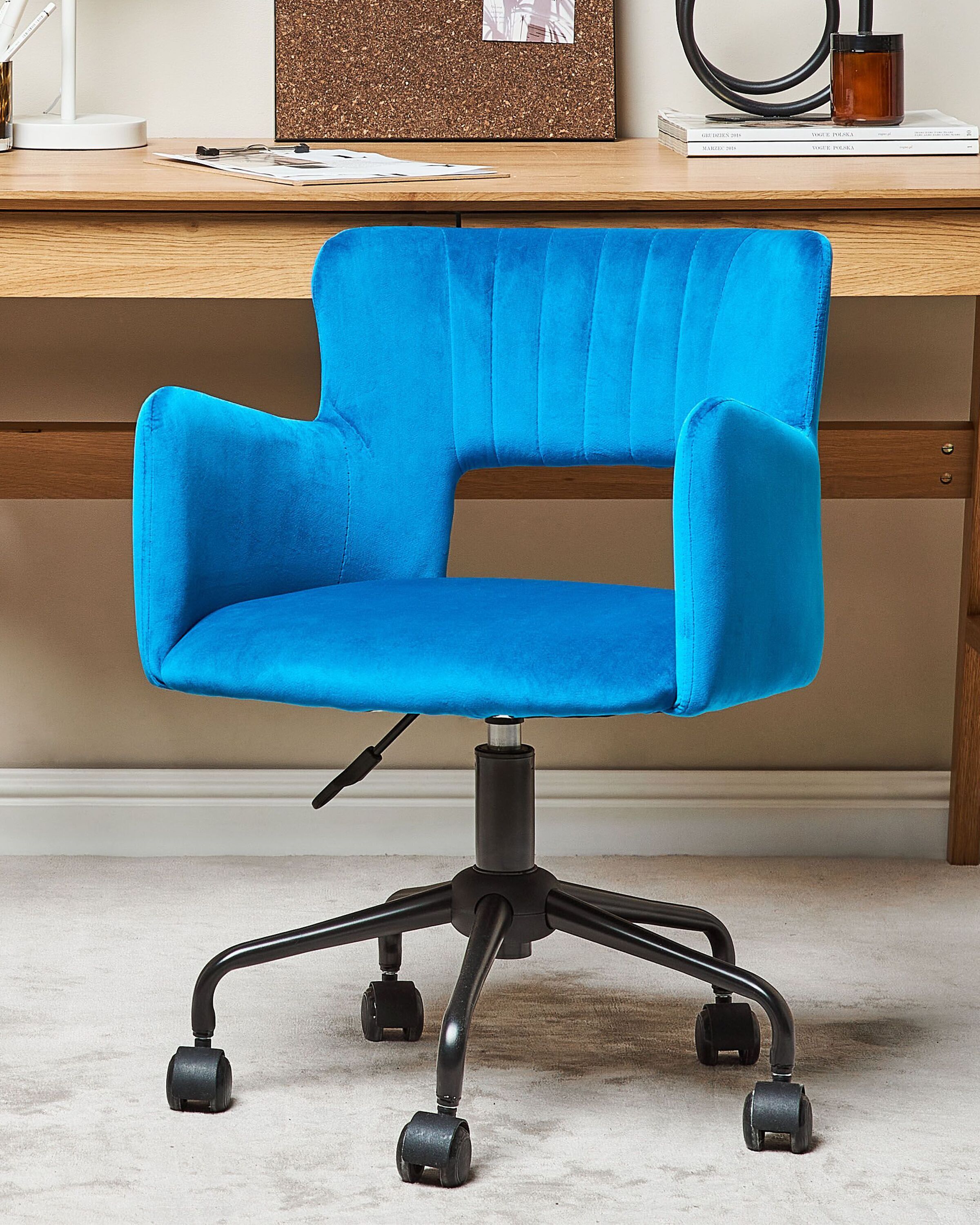 Desk Chair SANILAC II Velvet Blue