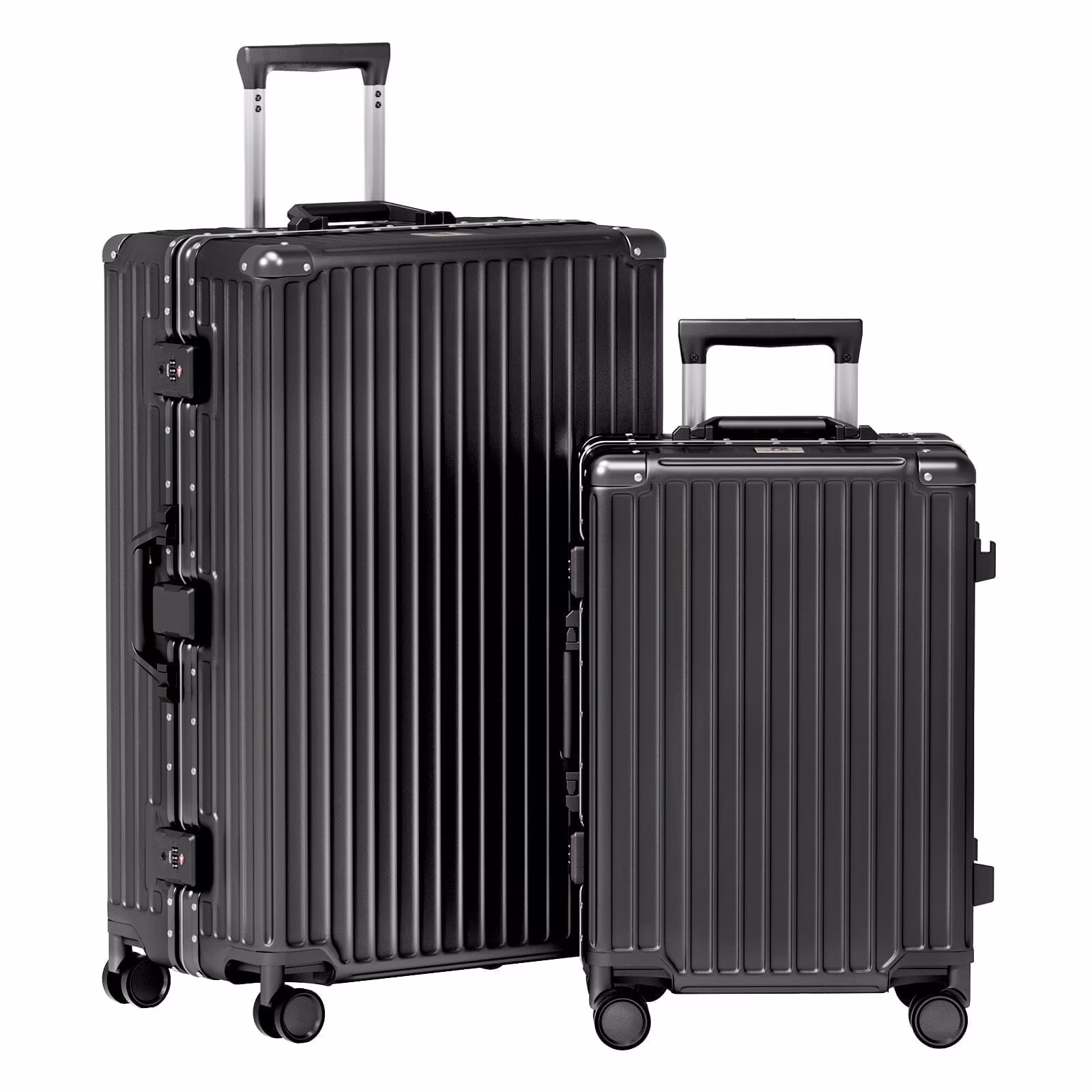 Luggage Aluminium Frame PC ABS Hardshell Suitcase with Spinner Wheels TSA Lock Zipperless Luggage 28 inch Silver - Image 9