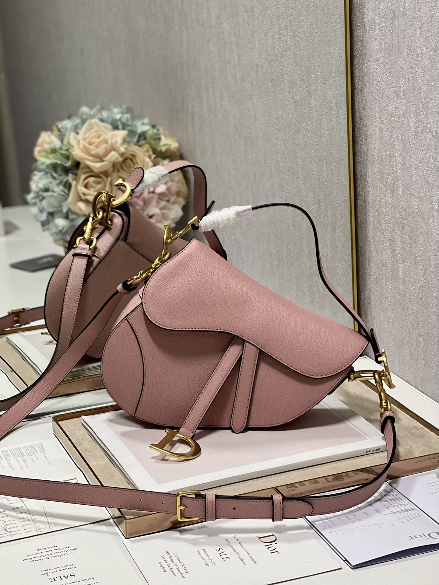 Saddle Bag With Strap Black/White/Green/Light Blue/Brown For Women 10in/25.5cm M0455CBAA_M9001:1High-quality replica