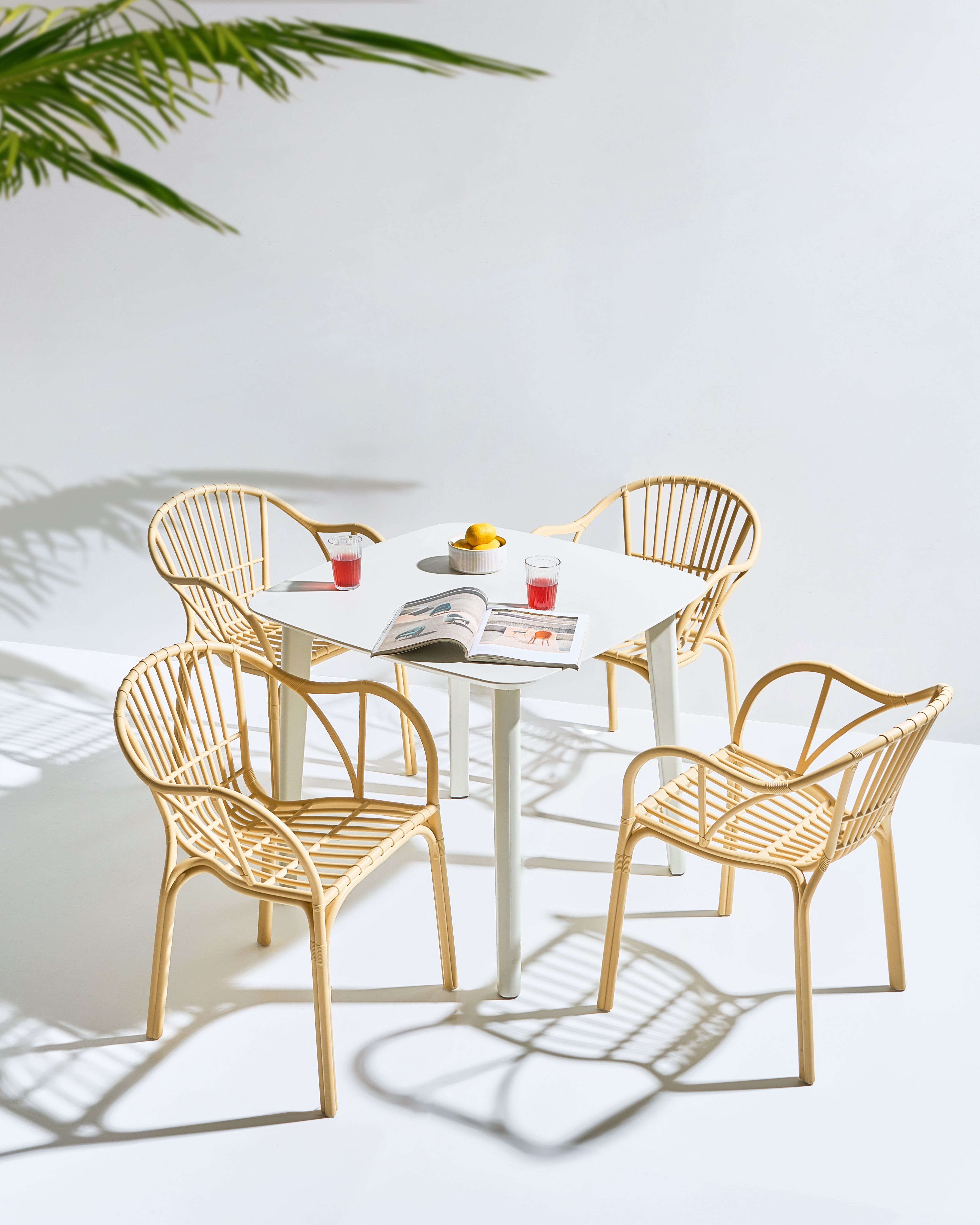 Set of 4 Garden Chairs ANDORA Beige