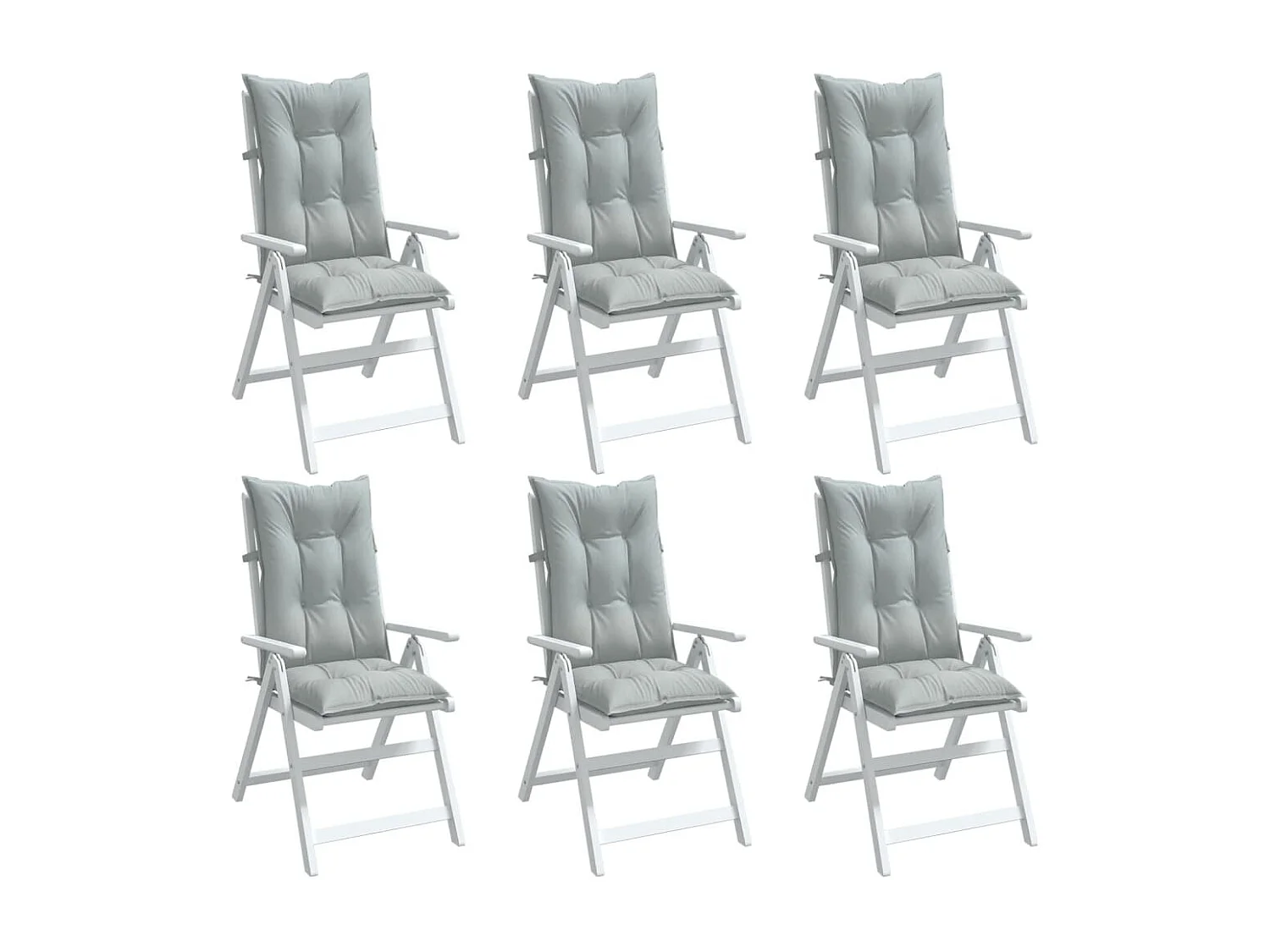 Coussins de chaise à dossier haut lot de 6 gris clair mélangé