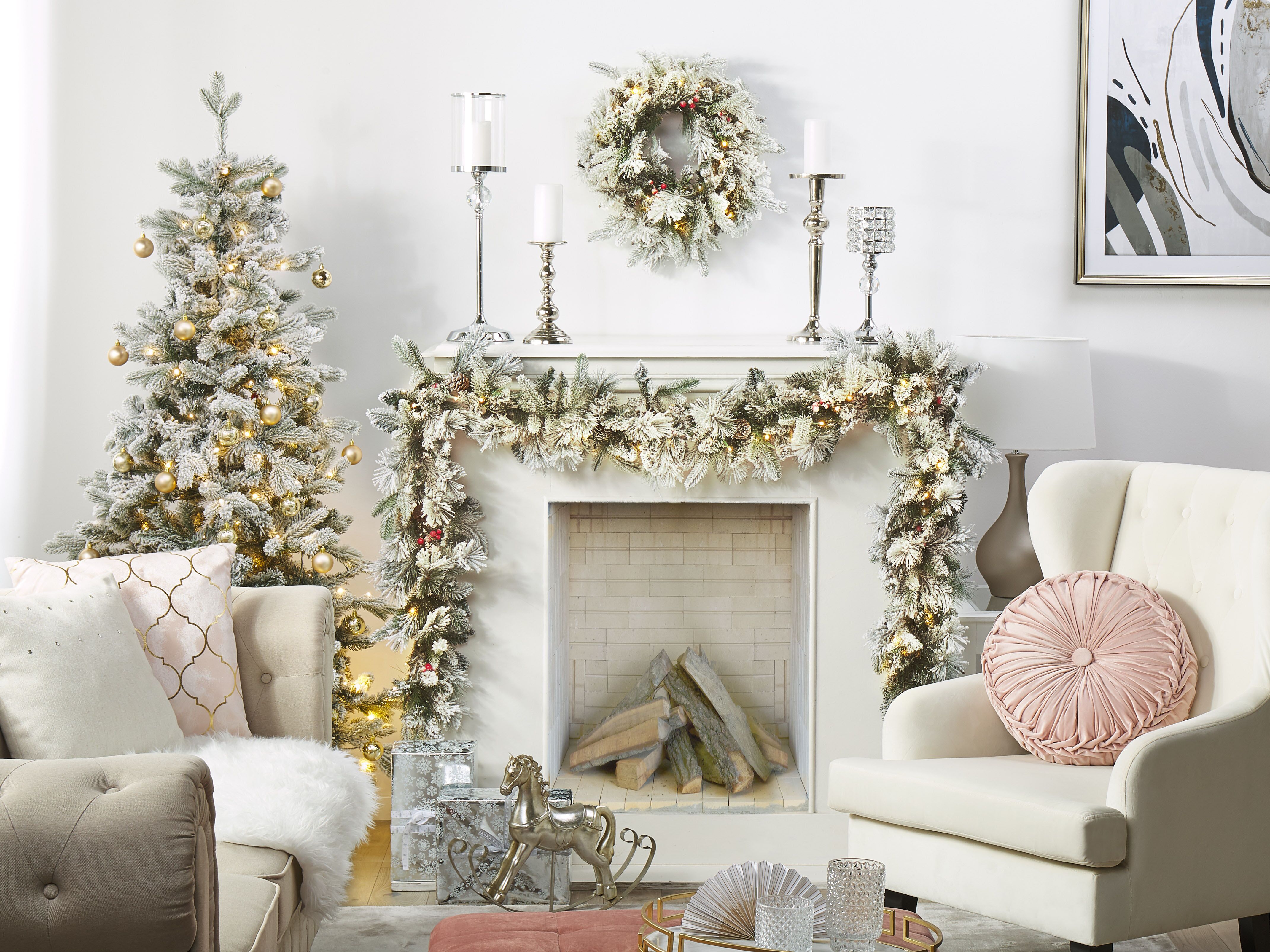 Snowy Christmas Garland LED WHITEHORN 270 cm White