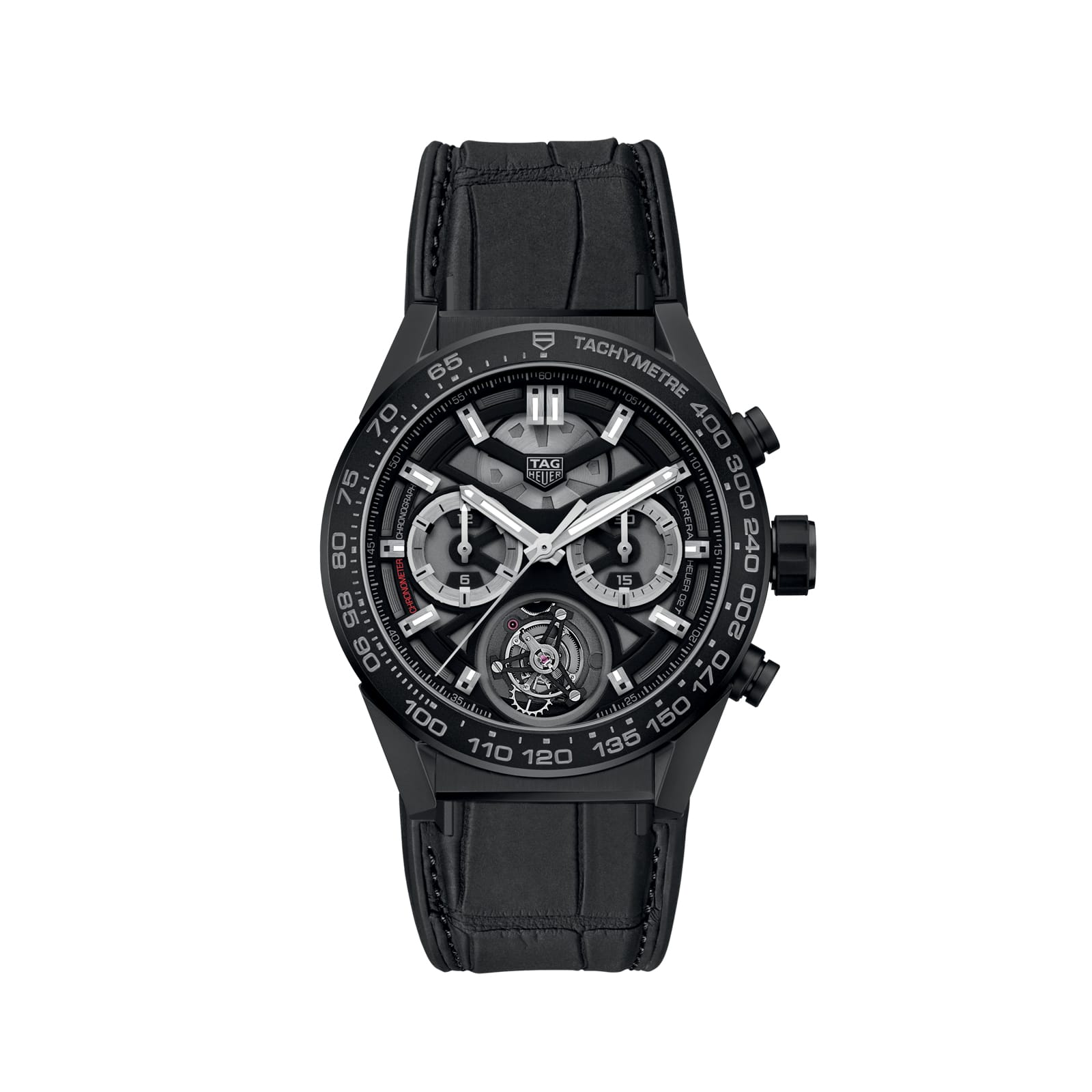 TAG Heuer Replica Watch Carrera Chronograph Tourbillon Automatic 45 mm Ceramic(1:1 replica) - Top club