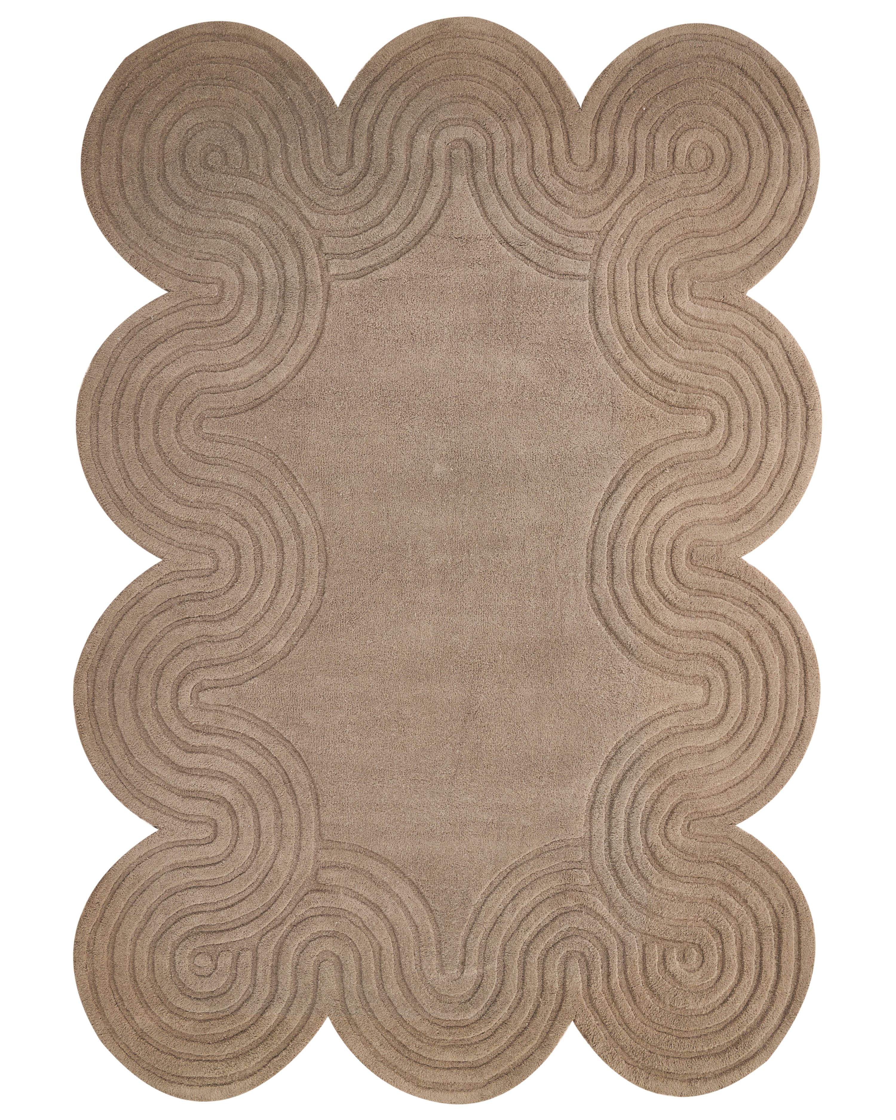 Rug MALVAN Taupe 160 x 230 cm Wool