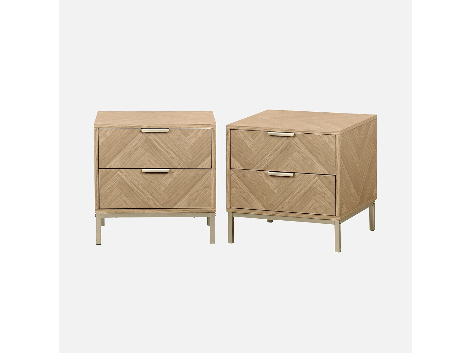 Lot de 2 tables de chevet. Budapest. deux tiroirs. L 45 x l 40 x H 45cm
