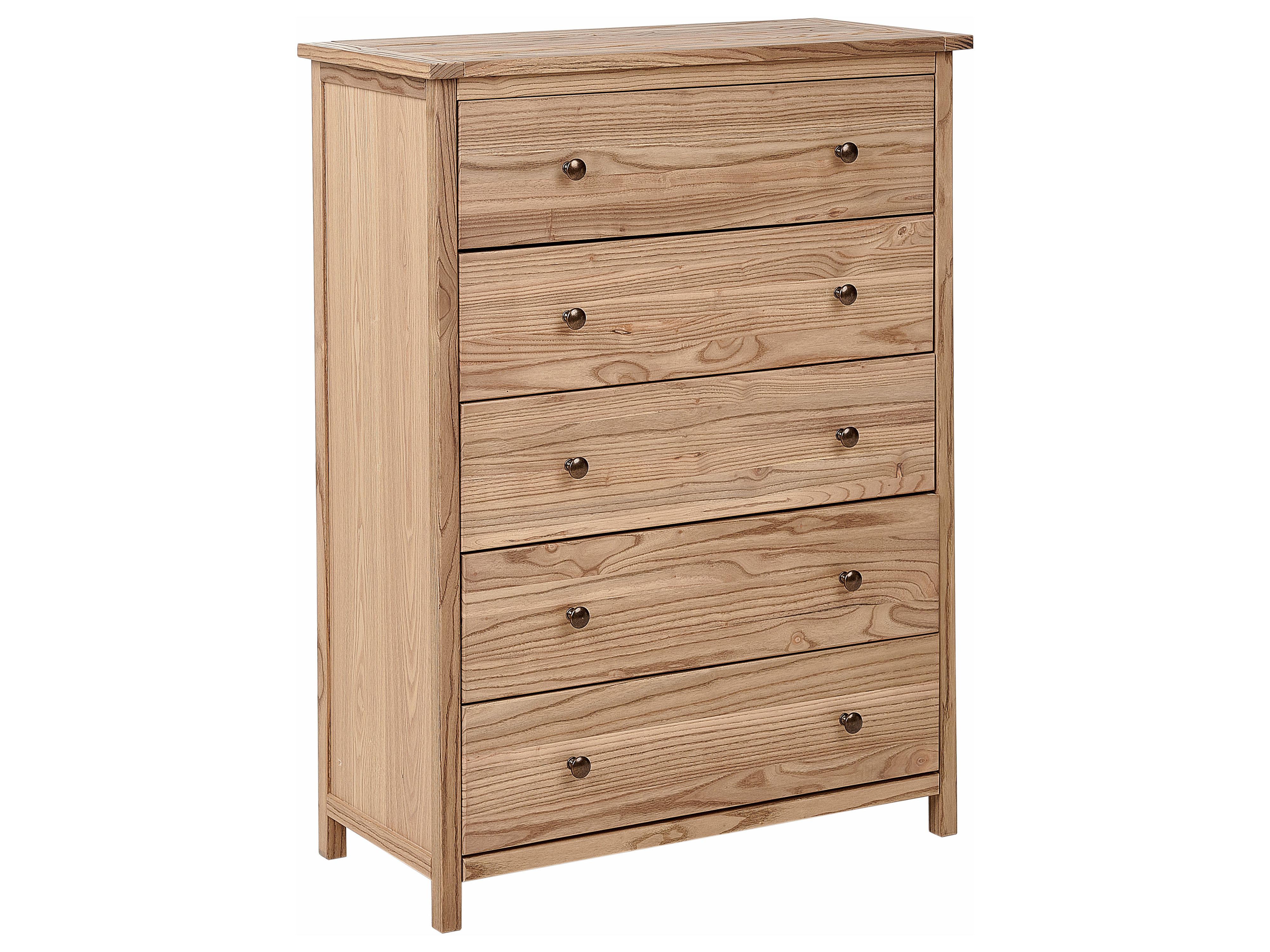 5 Drawer Chest SALTON Sassafras Wood Brown