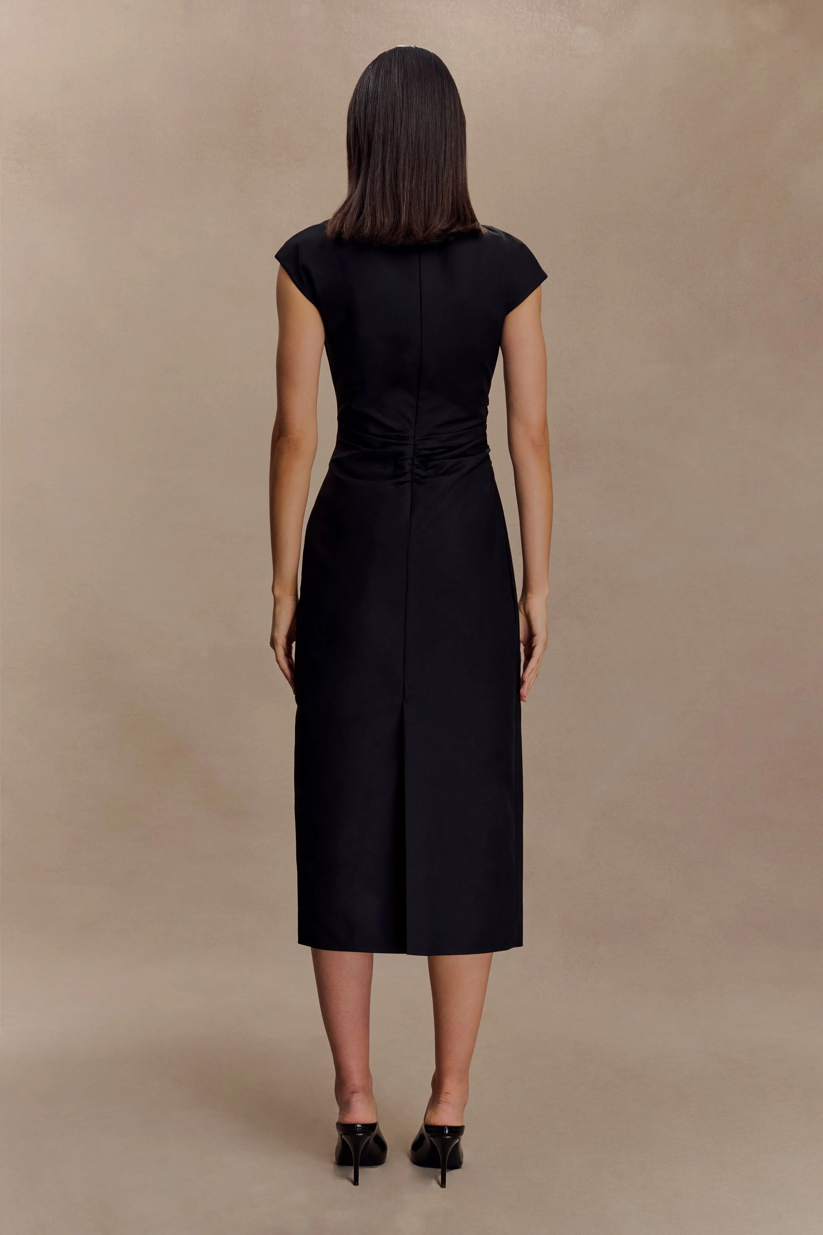 Lorena Cotton Midi Dress - Black