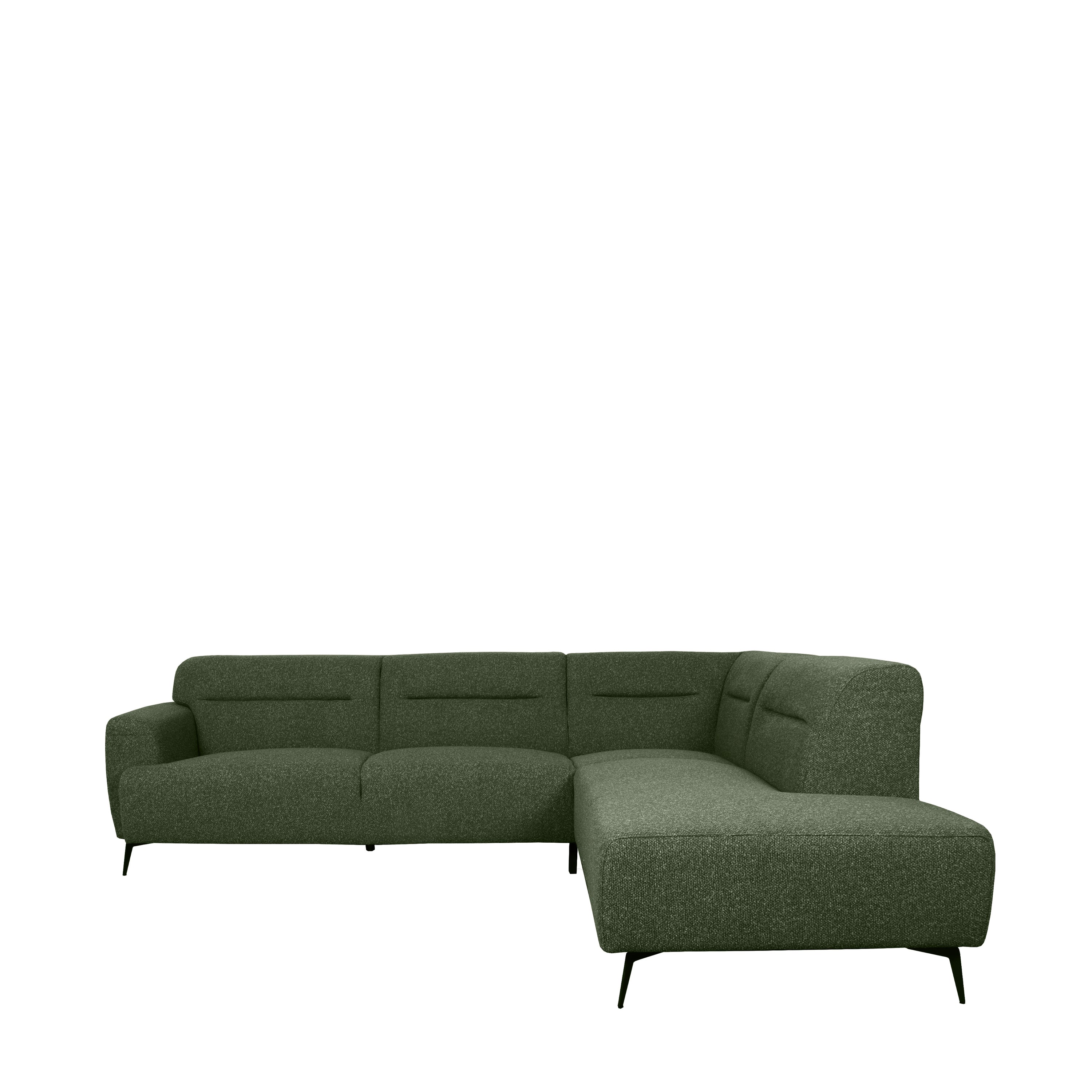 LABEL51 - Hoekbank Bolzano Rechts - Forest Royal Boucle - Zwart Metaal