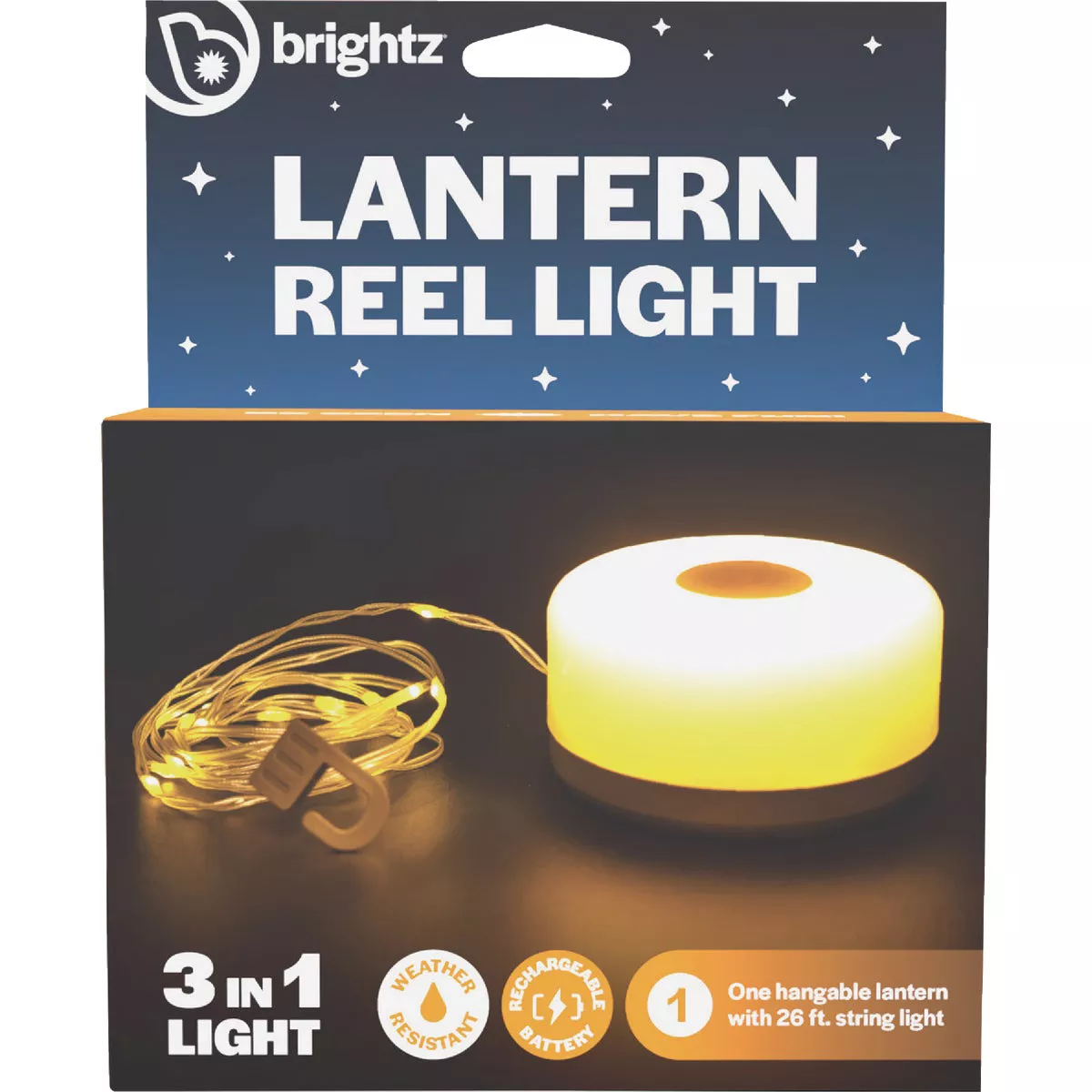 Brightz Hangable Rechargeable Warm White LED Reel Lantern String Light