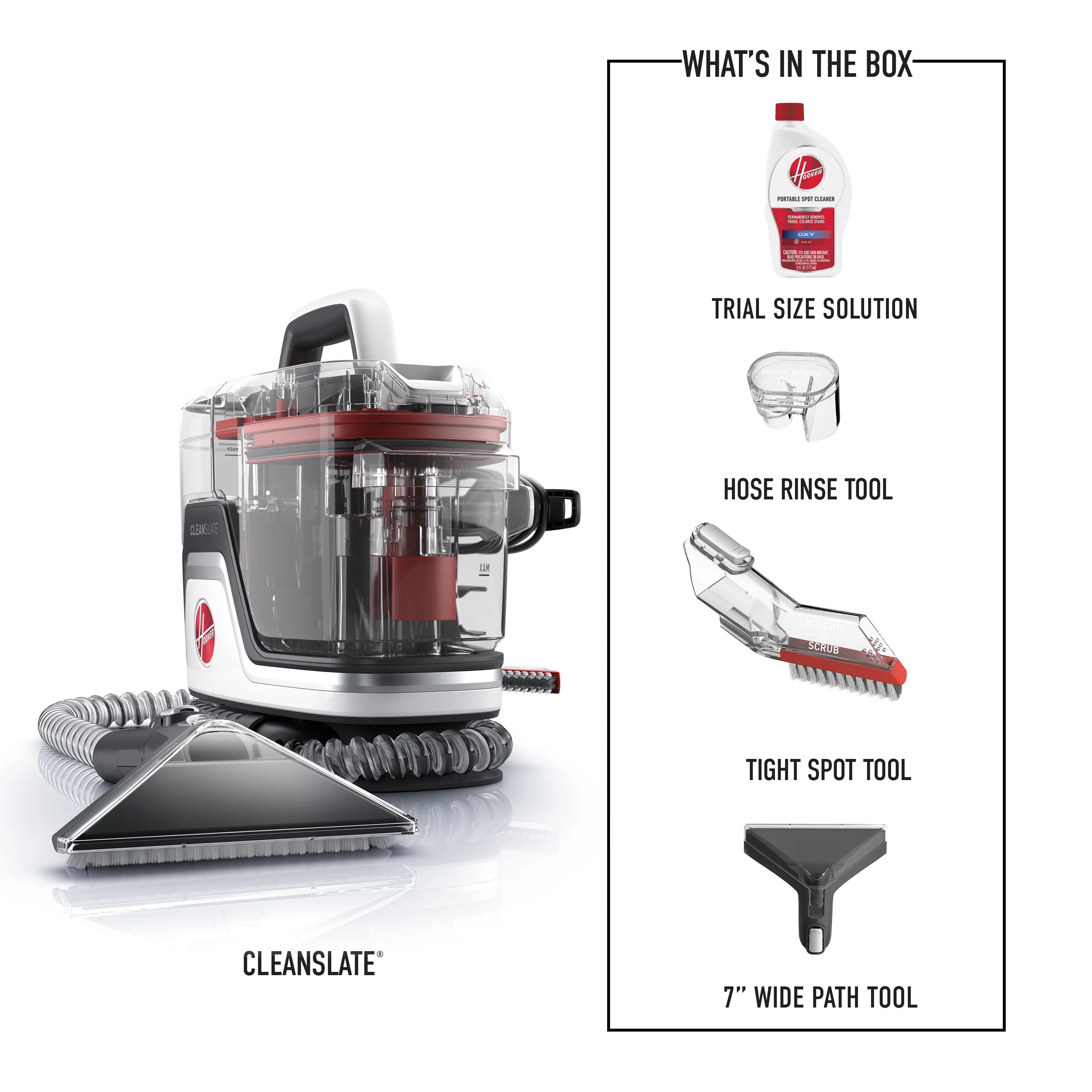 Hoover CleanSlate, Portable Spot Cleaner, for Carpet, Upholstery & Stairs, Pet Stain Removal, Lightweight, FH14010 - Image 3