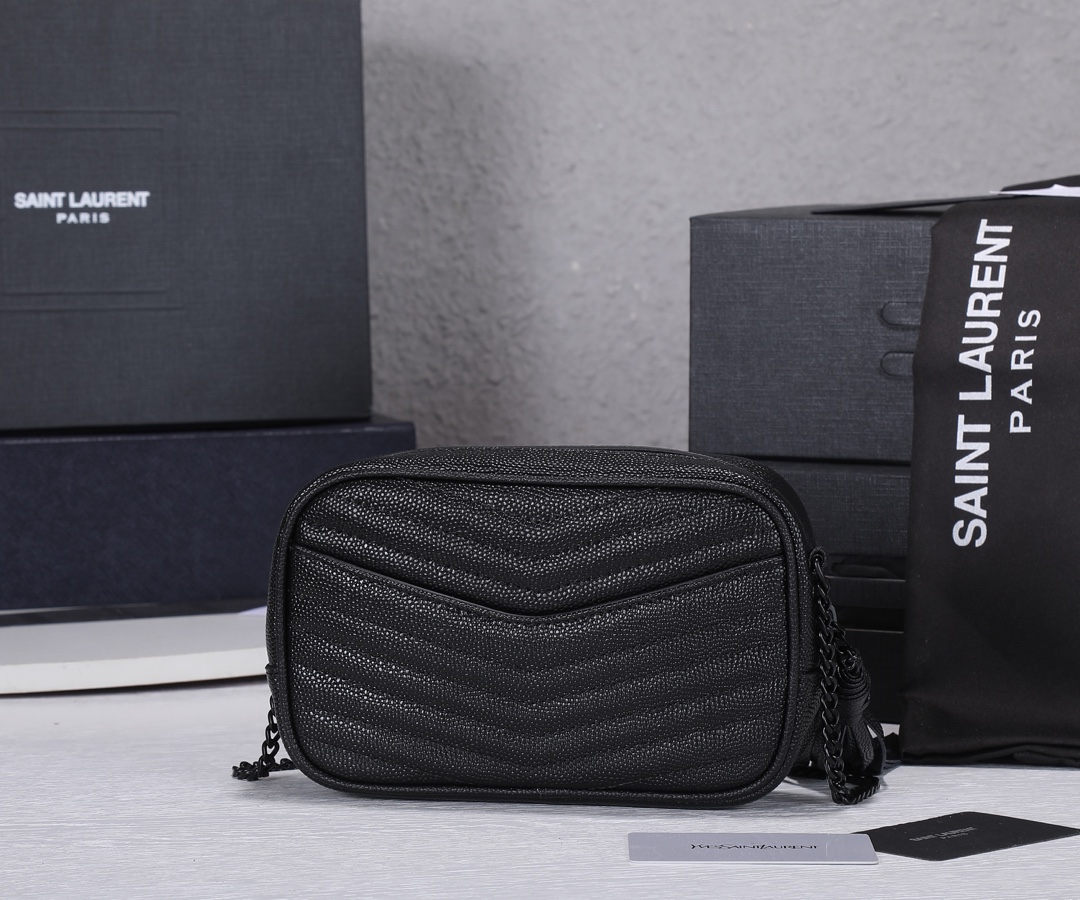 Replica Ysl Lou Mini Bag Black/Silver Hardware1:1High-quality replica