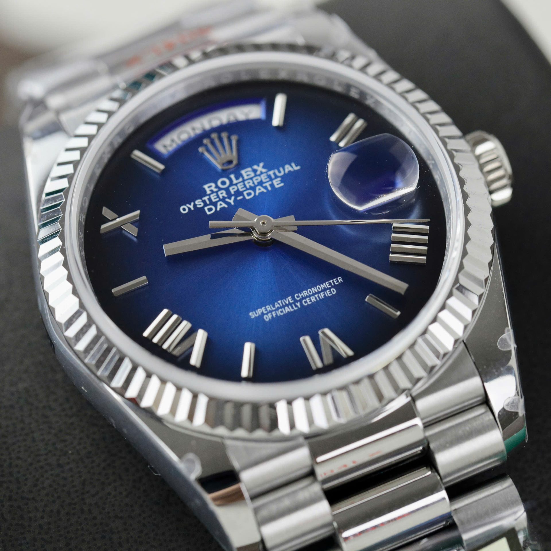 Rolex Day-Date 128236 Best Replica Watch Dial Blue Weight 158gram QF Factory 36mm - Top club