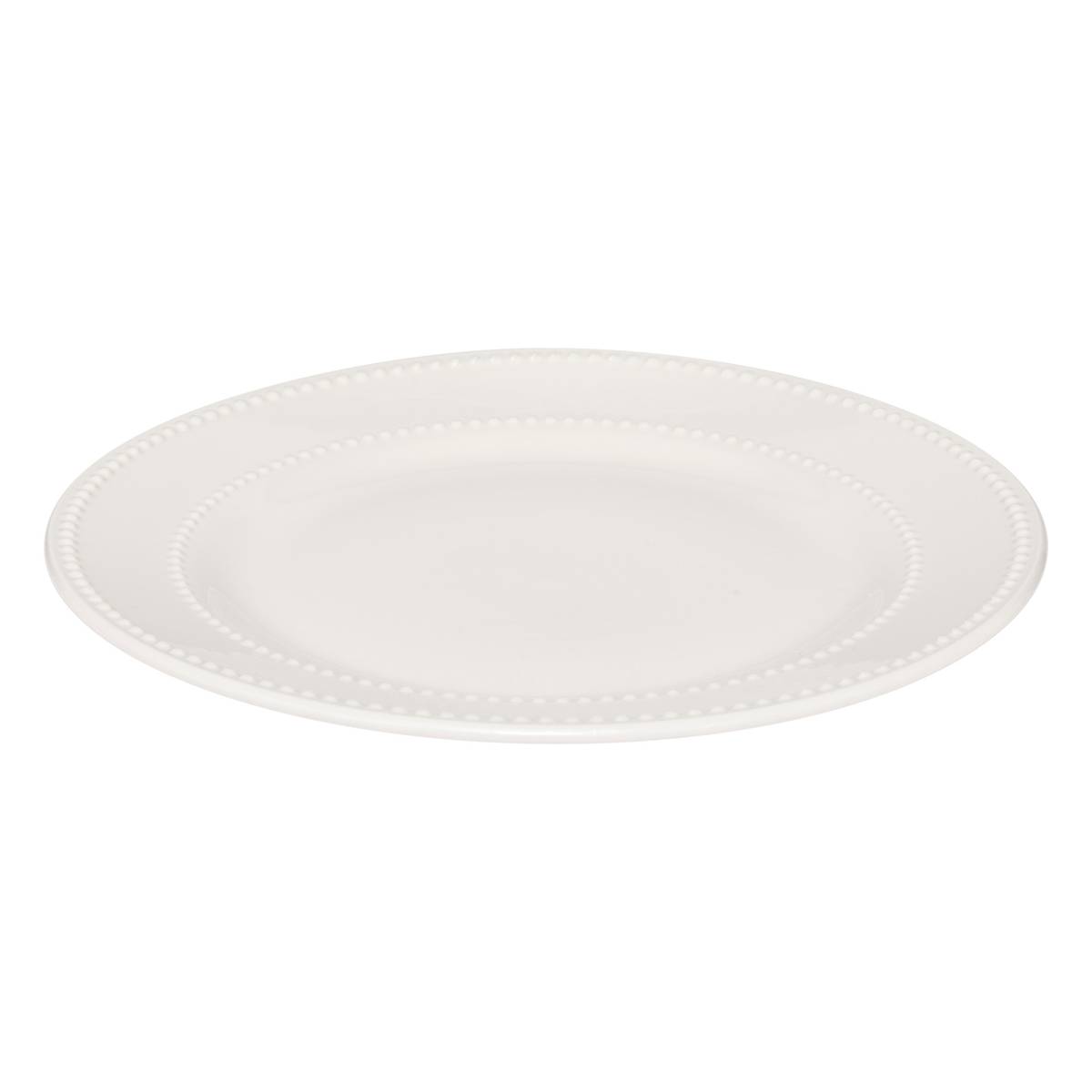 Set of 6 Dinner Plates "Perle" D.27 cm, White