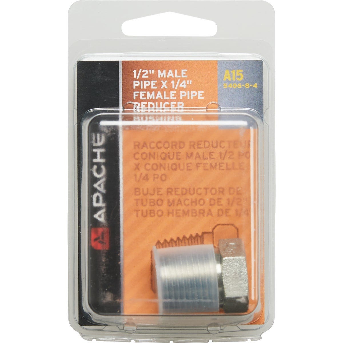 Apache 1/2 In. Male Pipe x 1/4 In. Female Pipe Hex Reducer Bushing Hydraulic Hose Adapter
