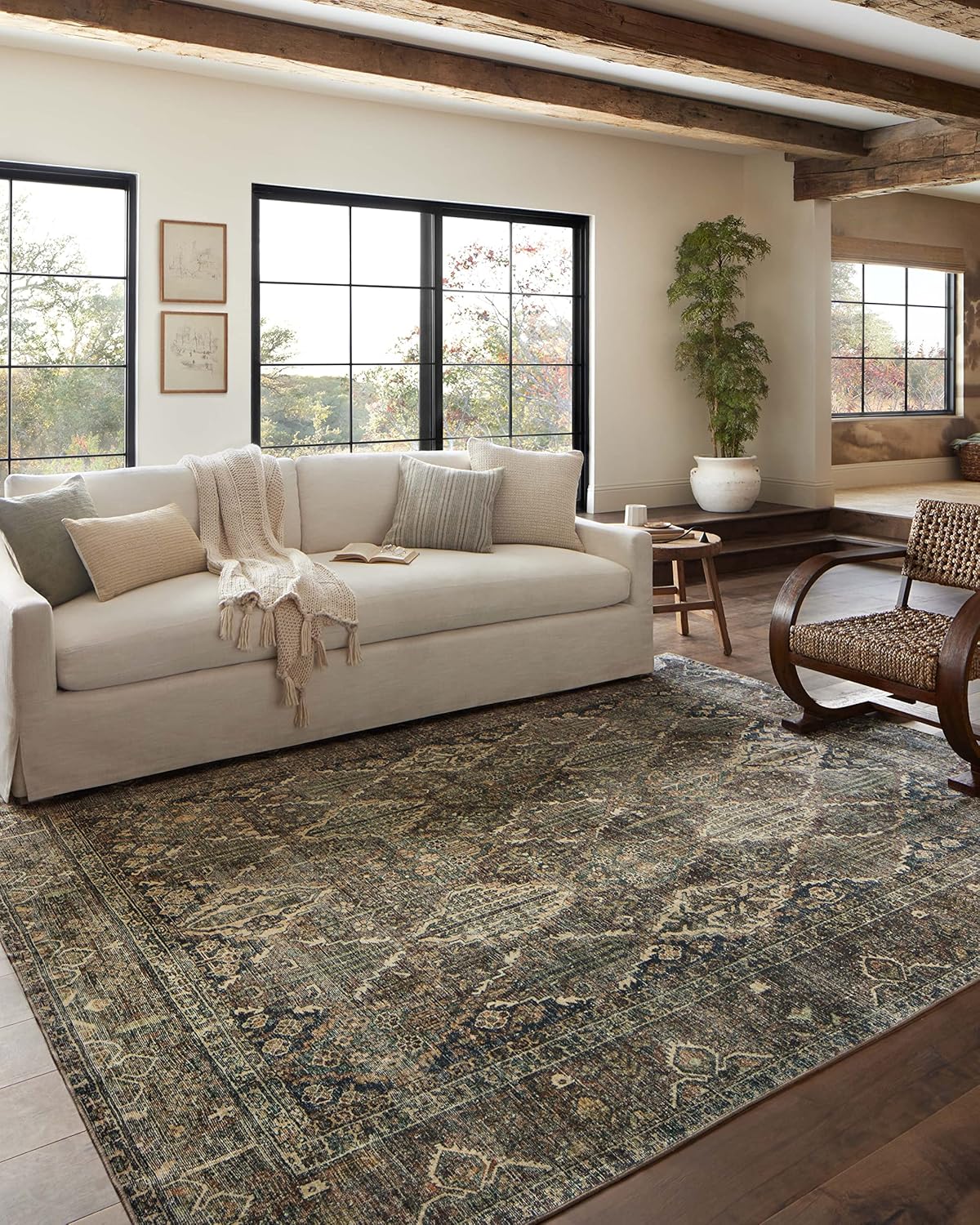 Loloi Magnolia Home by Joanna Gaines Banks Collection BAN-05 Spice/Blue 7'-6