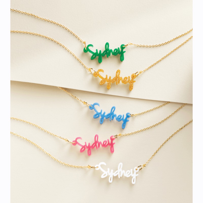 Personalized Name Acrylic Color Necklace - MIDNIGHT VELVET CATALOG