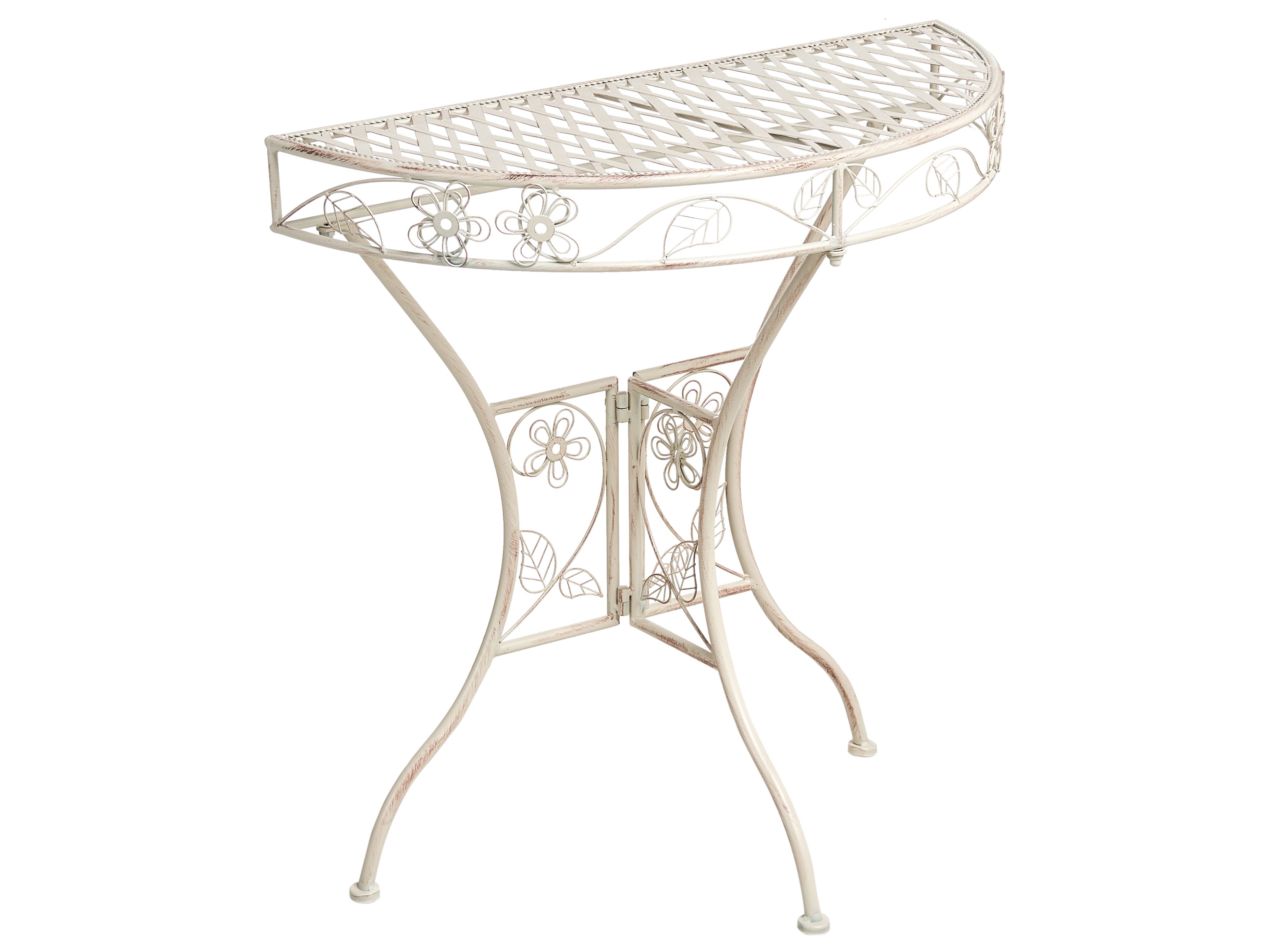 Bistro Table YAVIZA 80 cm 36 cm Metal Light Beige