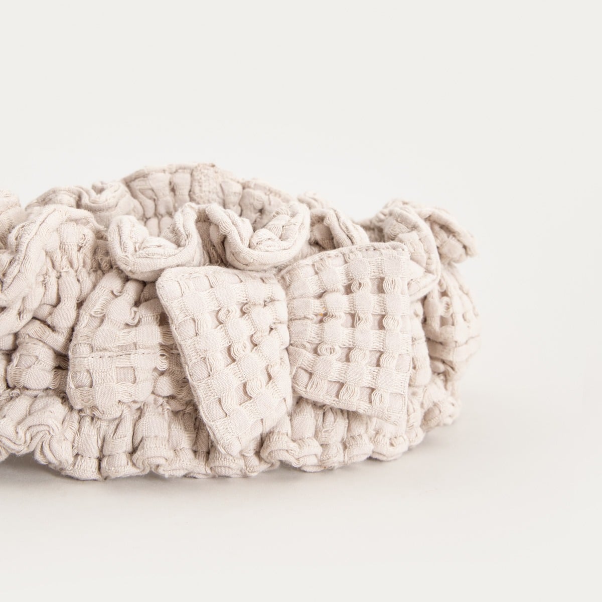 Zestaw opaska i turban VAFFEL beżowe 10x23 cm