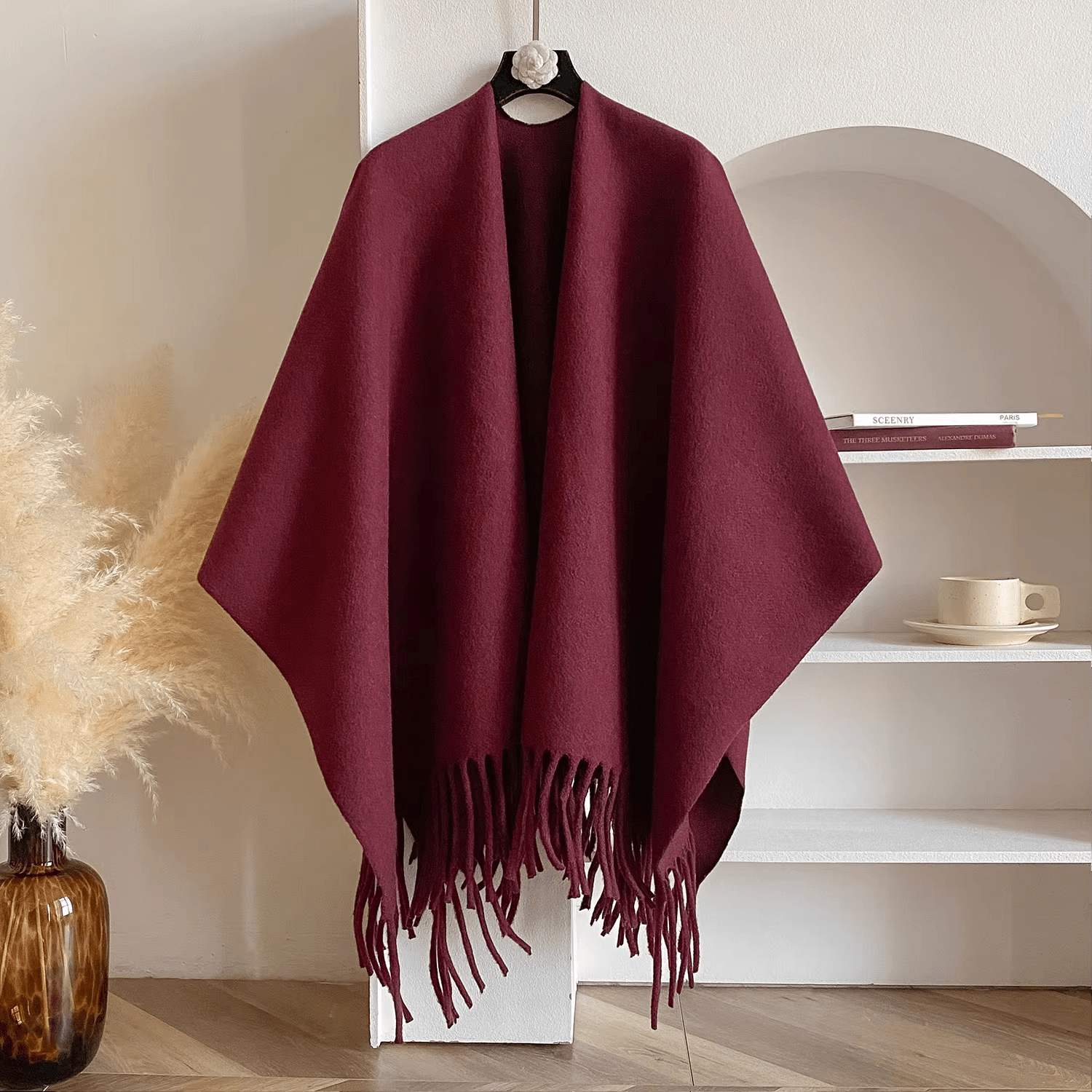 CosyDrape – Dubbelzijdige Damesponcho van Kasjmiermix met Luxe Warmte
