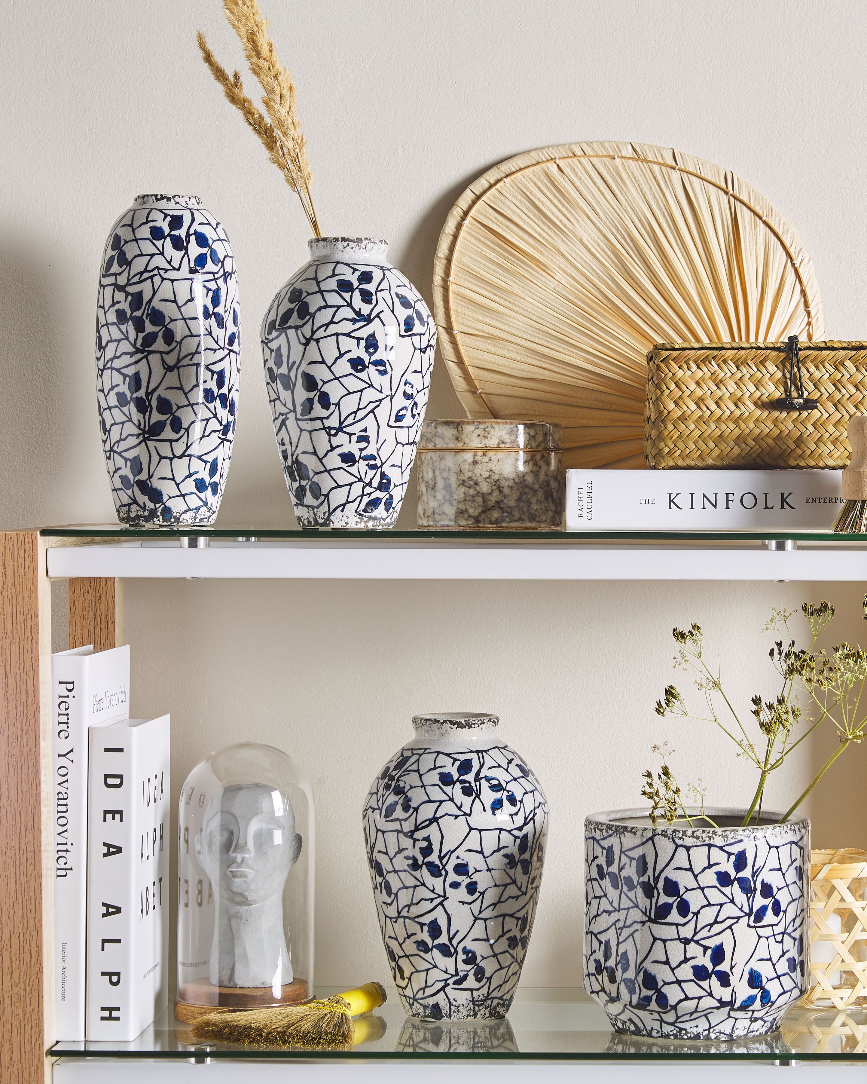 Flower Vase MUTILENE Stoneware 25 cm White