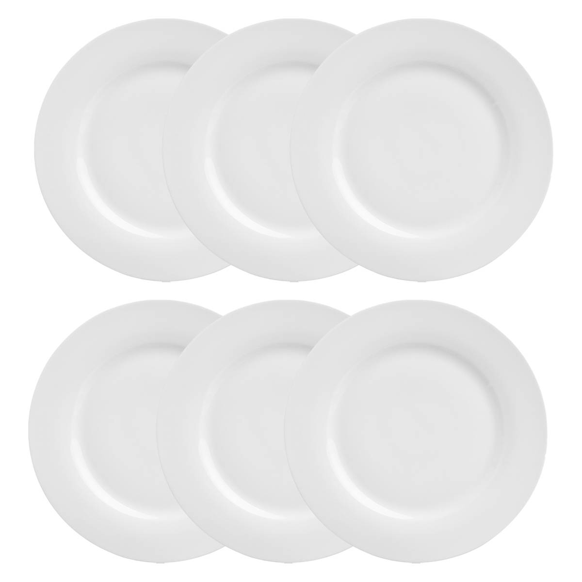 Set of 6 Dinner Plates "Ronde" D.24 cm, White