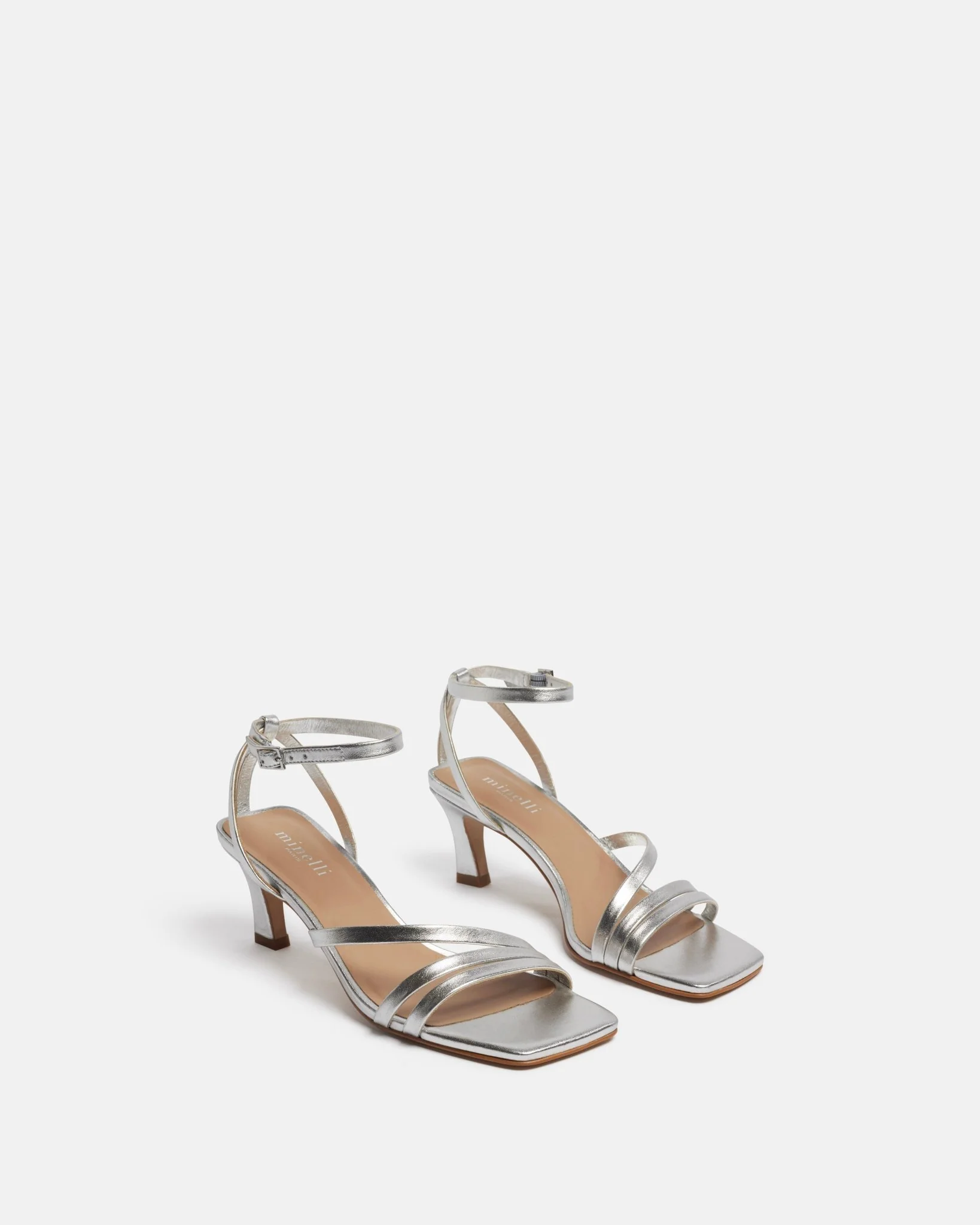 SANDALES KITANA/MET - En cuir métallisé à talons argent