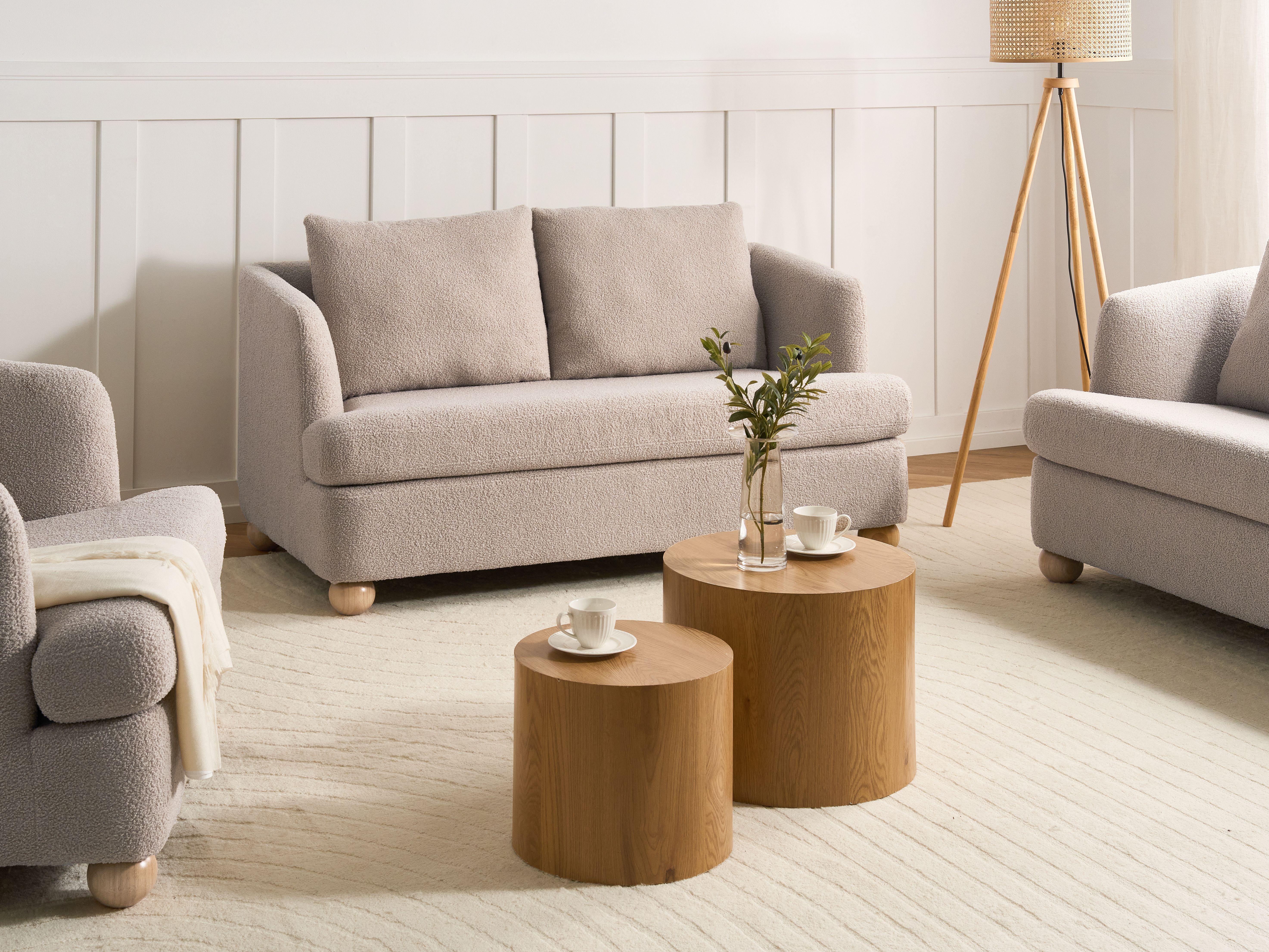 Sofa 2 Seater RATTVIK Boucle Beige