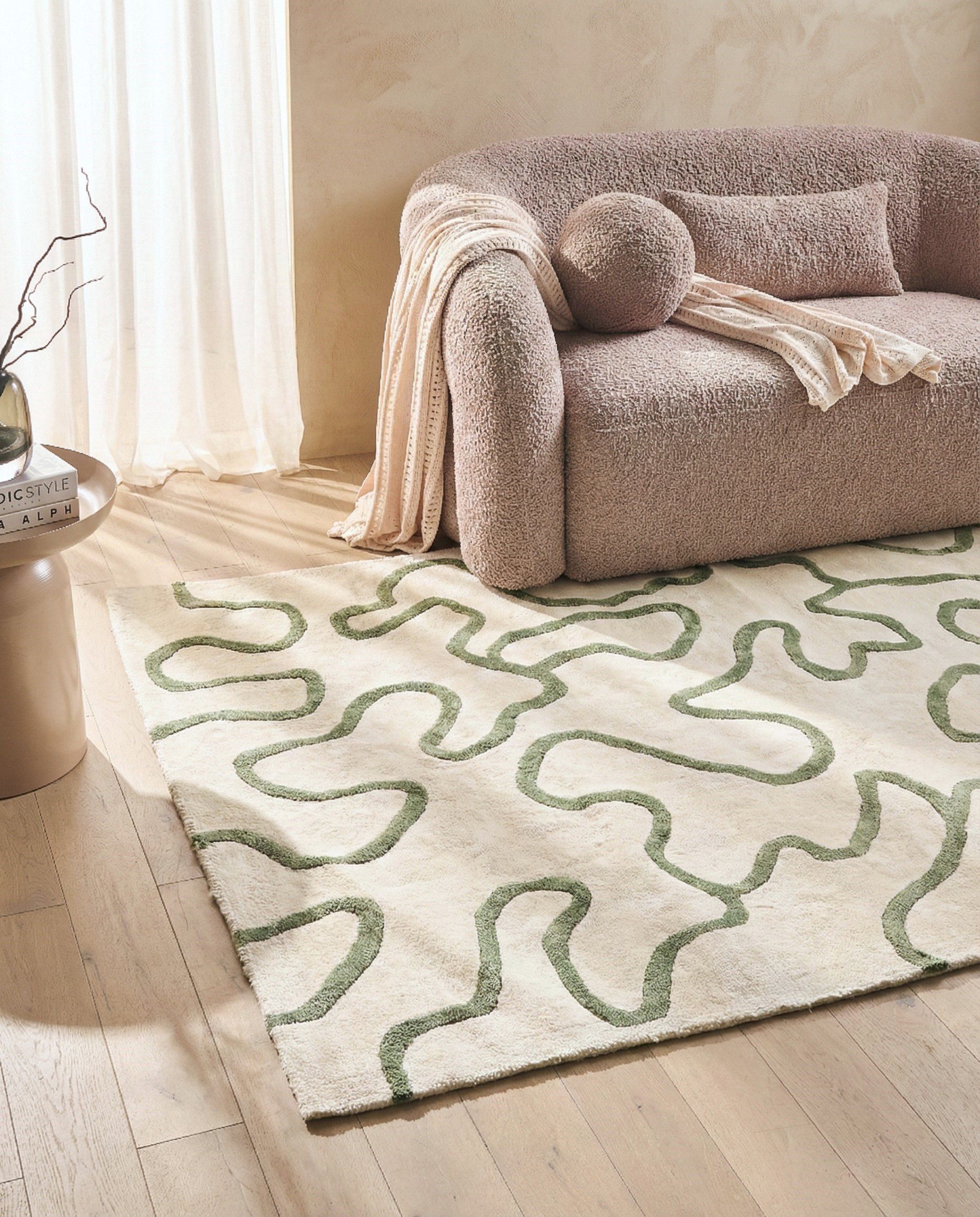 Rug KAPPAR Light Beige 160 x 230 cm Viscose