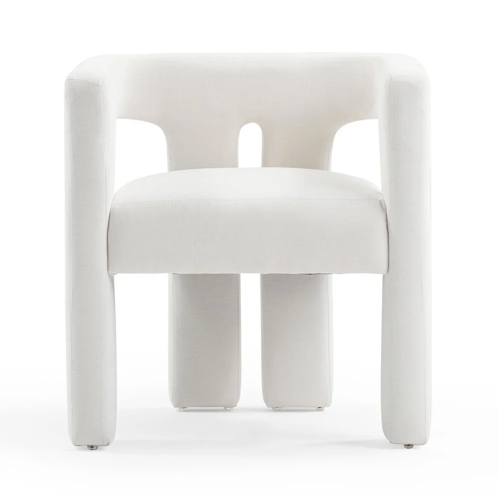 Sloane Bone White Upcycled Fabric Chair - Image 7