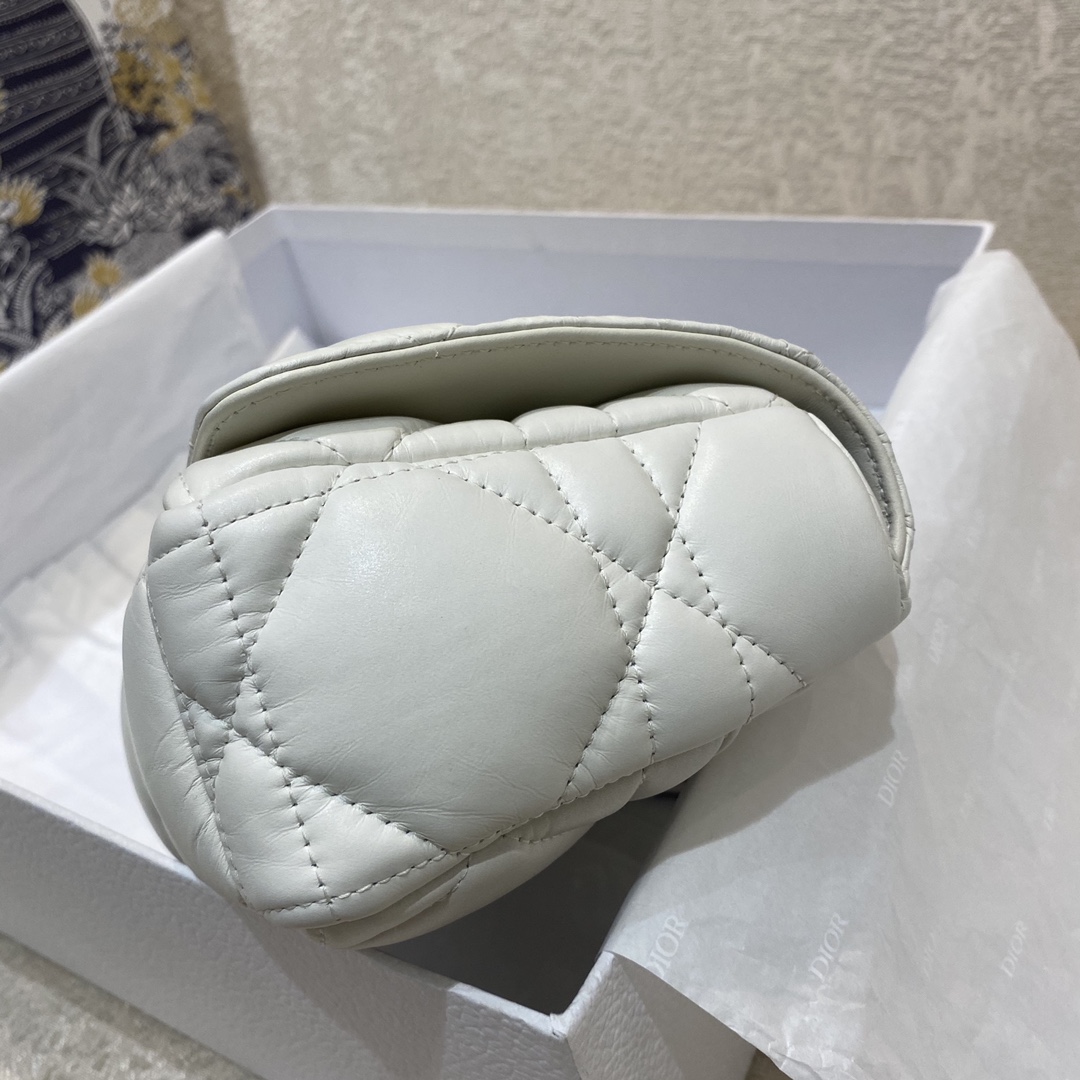 Christian Dior Mini Dior Caro Bag Latte Matte Padded Macrocannage, Latte White, For Women Women’s Handbags, Crossbody Bags, 20cm CD1:1High-quality replica