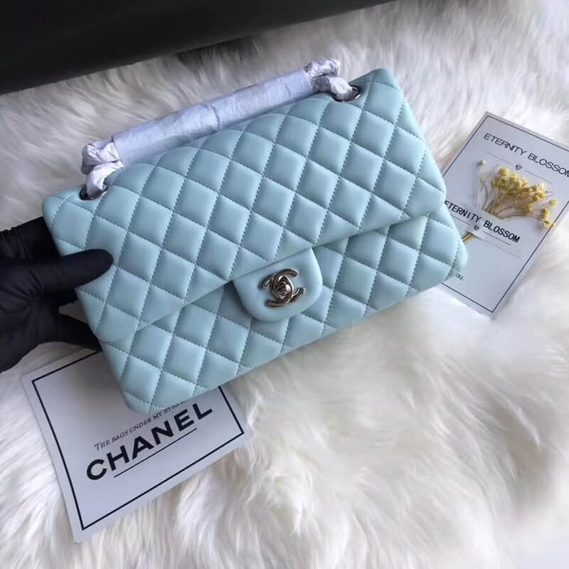 Replica Chanel 1112 Tiffany Blue Medium Size 2.55 Lambskin Leather Flap Bag1:1High-quality replica