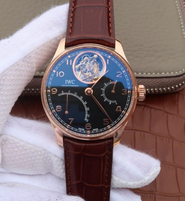 Replica IWC AZ Portuguese Tourbillon IW5046 RG Black Dial - Top club
