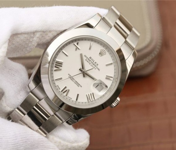 Replica Rolex DateJust 41mm 126300 Noob White Dial Roman Markers SS Bracelet A3235 - Elite Watch Atelier
