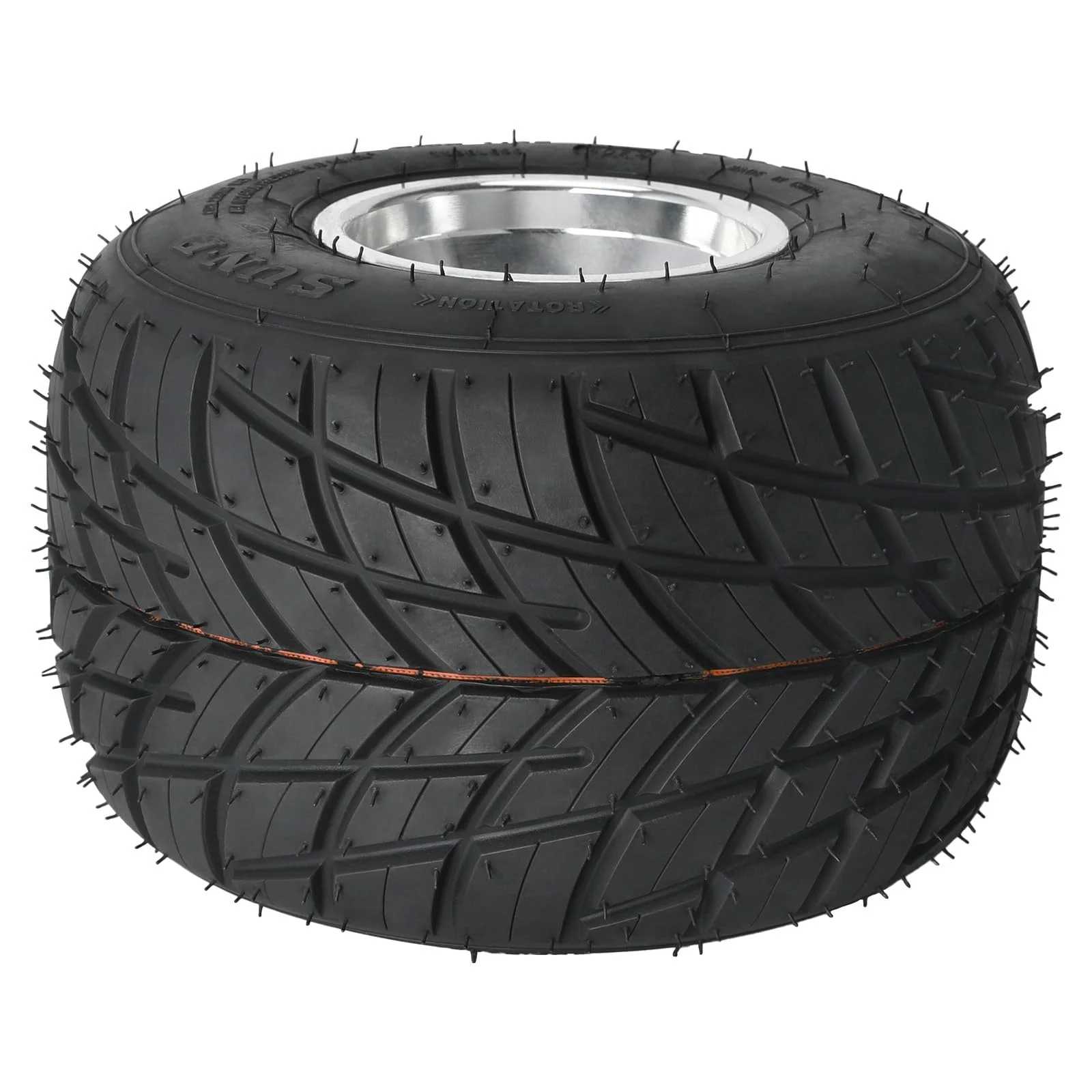 Set 4 Go Kart Tires and Rims, 10x4.50-5 Front Tubeless Tires Rims, 11x7.10-5 Rear Tires Rims, Go Cart Wheels and Tires Fit Bolt Pattern 58 mm with 3 Holes Drift Trike, Buggy Lawn Mower - Image 7