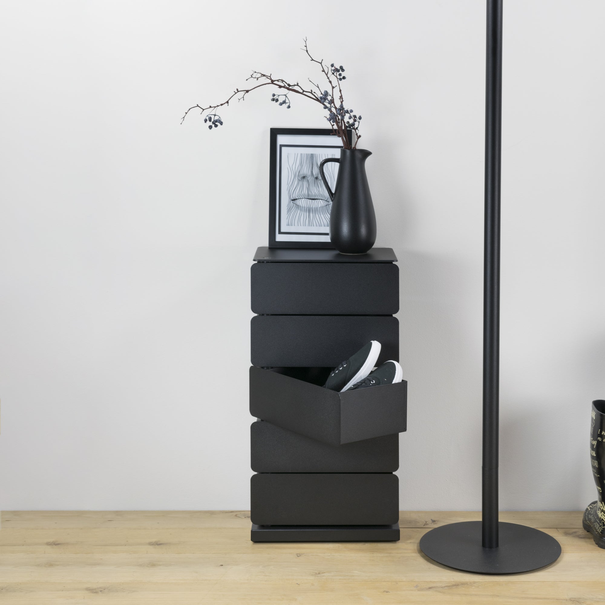 Spinder Design Joey 5 Schoenenkast - Zwart