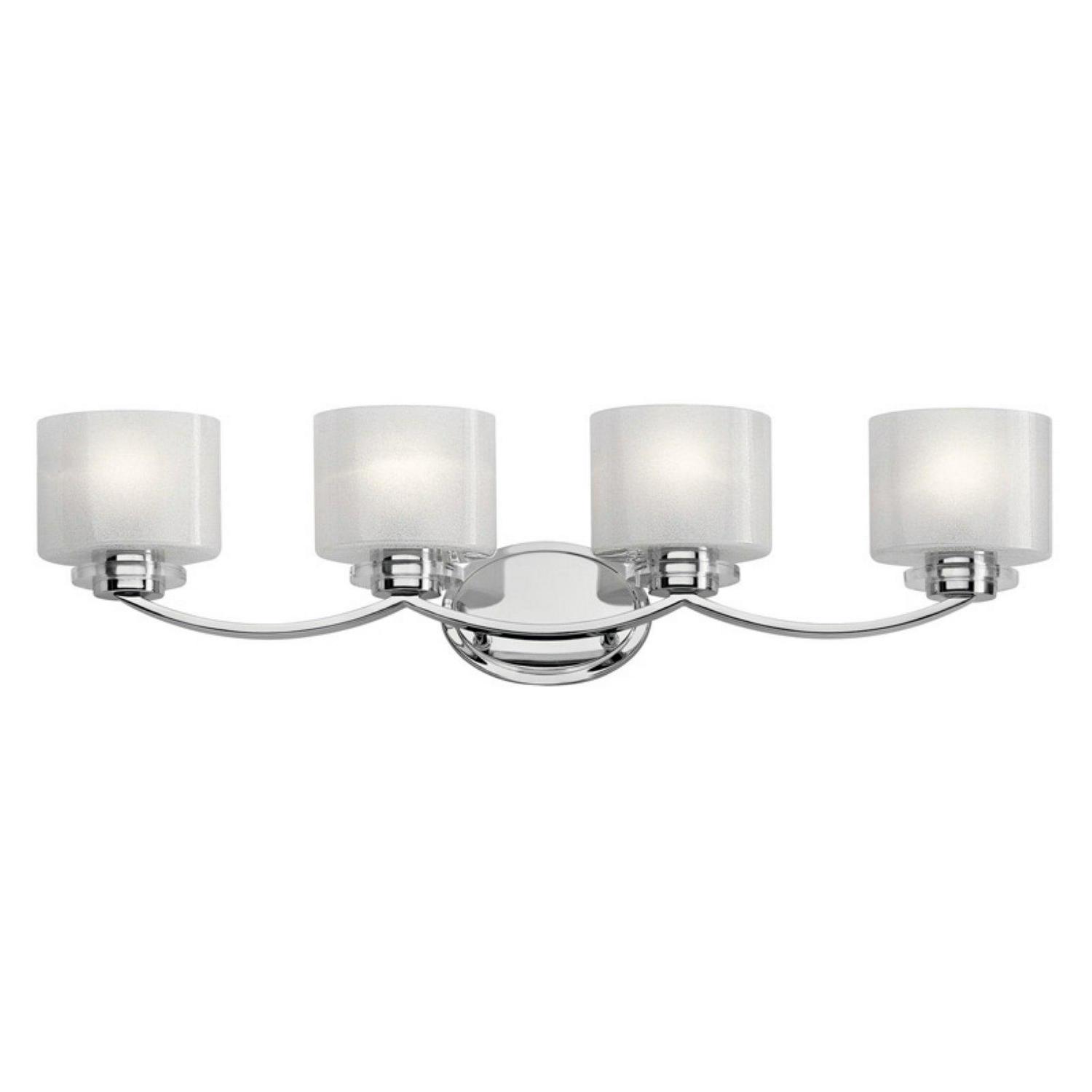 4 Light Bath Vanity Approved For Damp Locations With Soft Contemporary Inspirations 32.75 Inches Wide Kichler Lighting 45864Ch