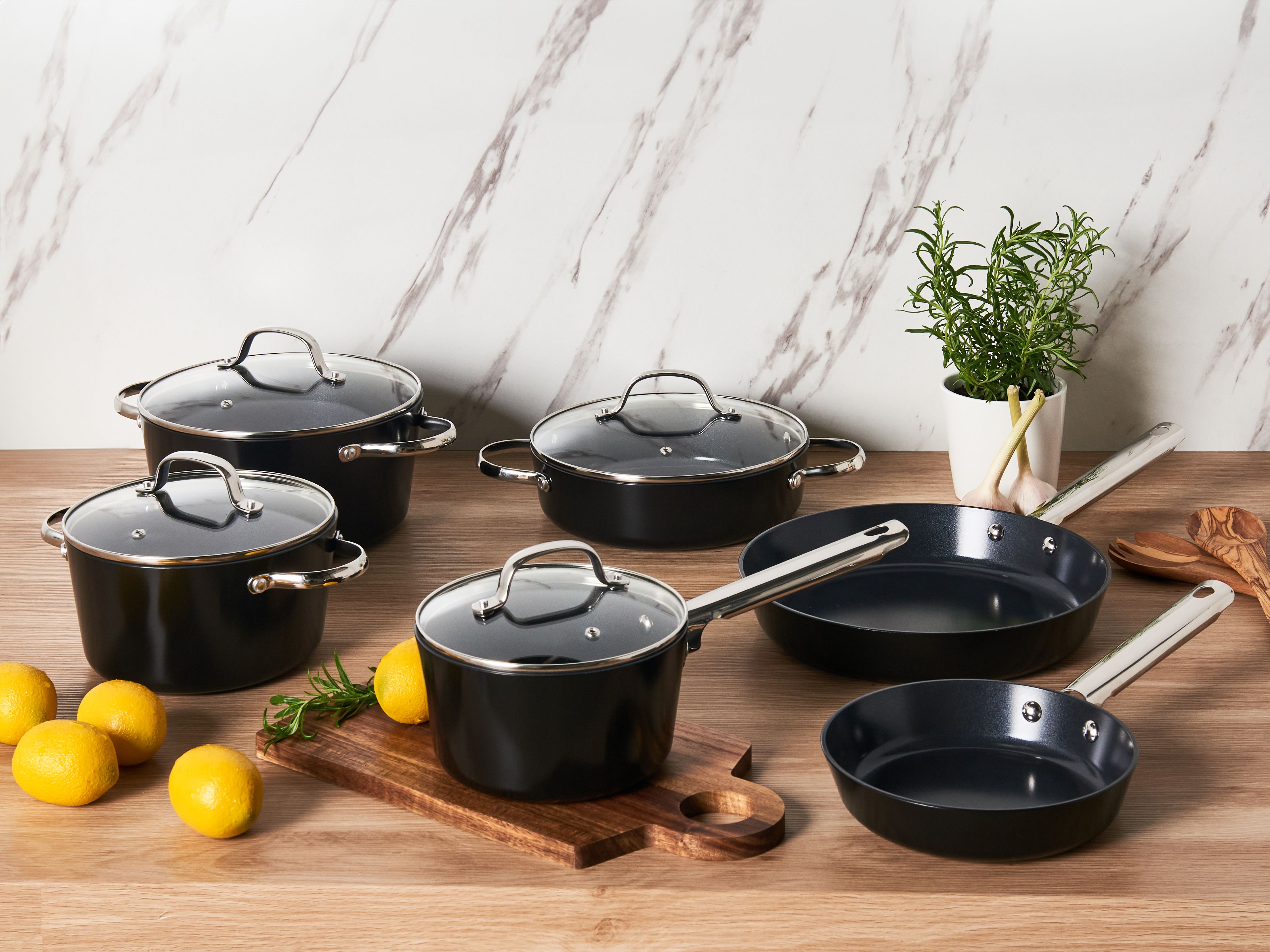 10 Piece Cookware Set ELITE PRO Black
