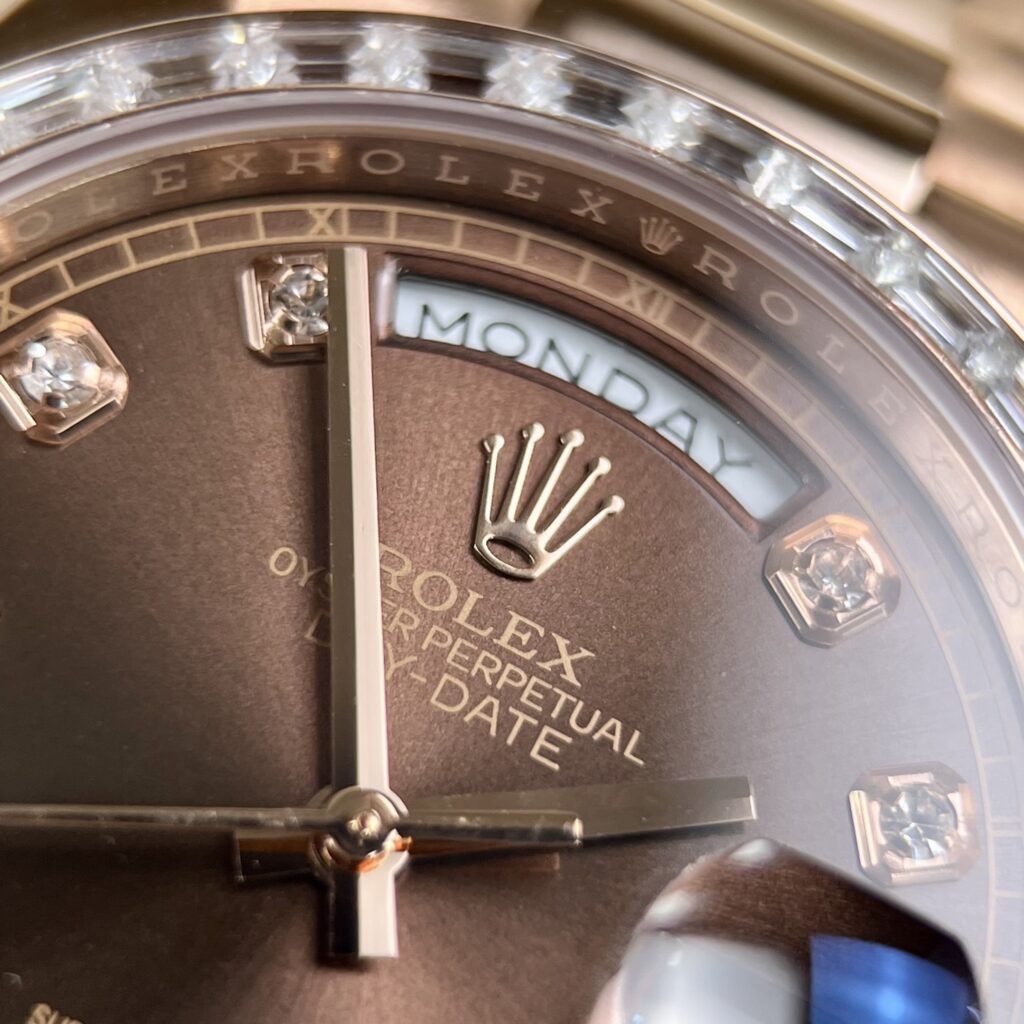 Rolex Day-Date Best Replica Watch Gold Wrapped + Diamonds Moissanite Baguette 36mm - Top club