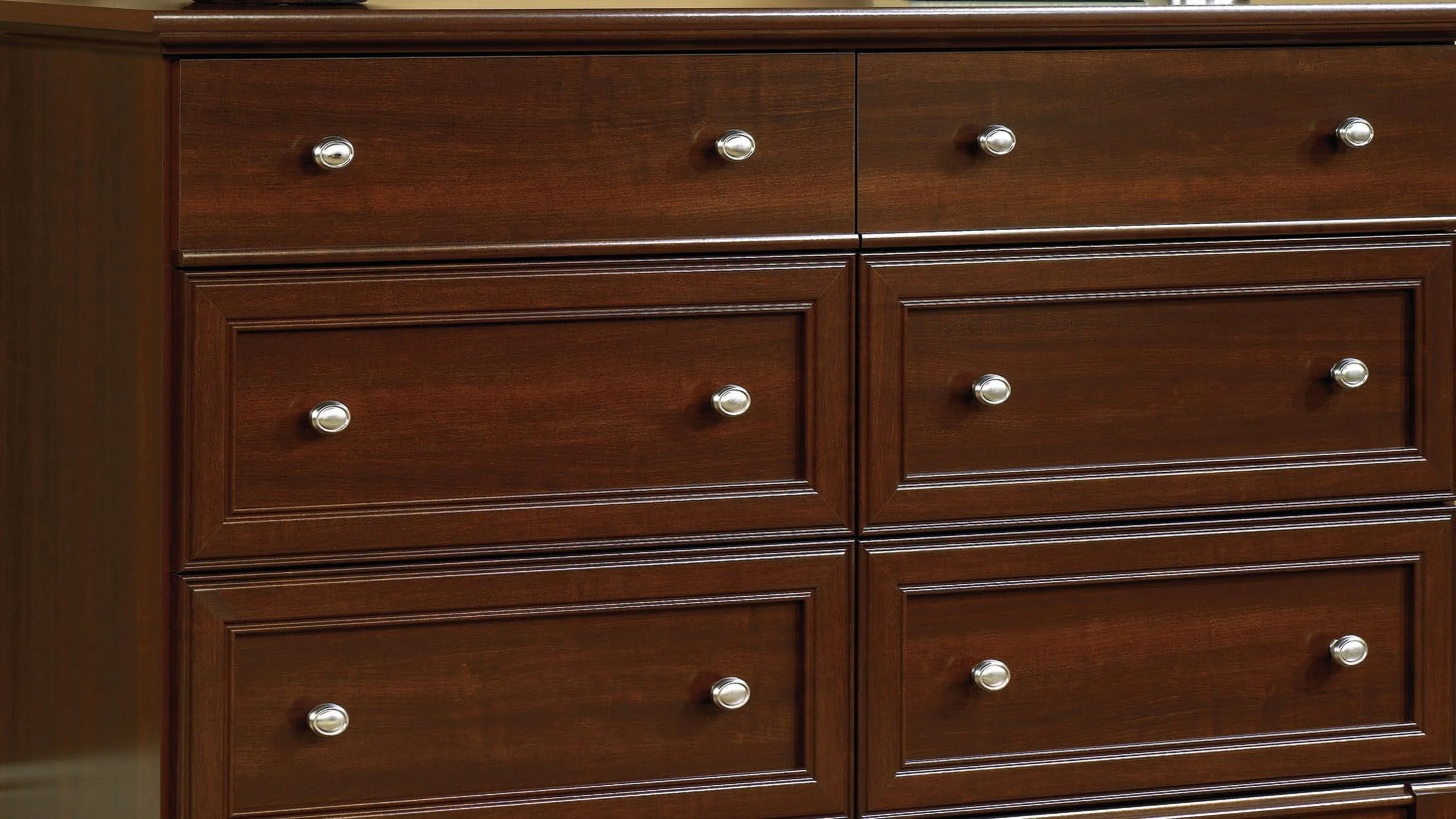 Sauder Palladia 6-Drawer Bedroom Dresser, Vintage Oak Finish - Image 16